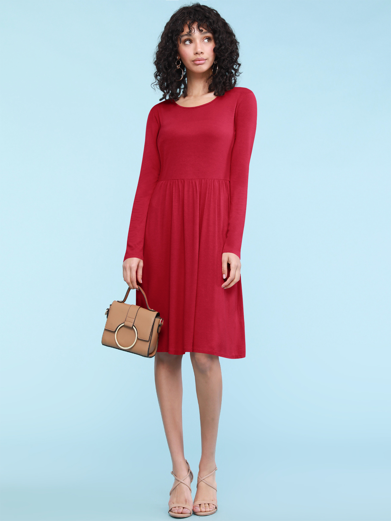 womens comfy casual long sleeve flowy dress w pockets - Temu