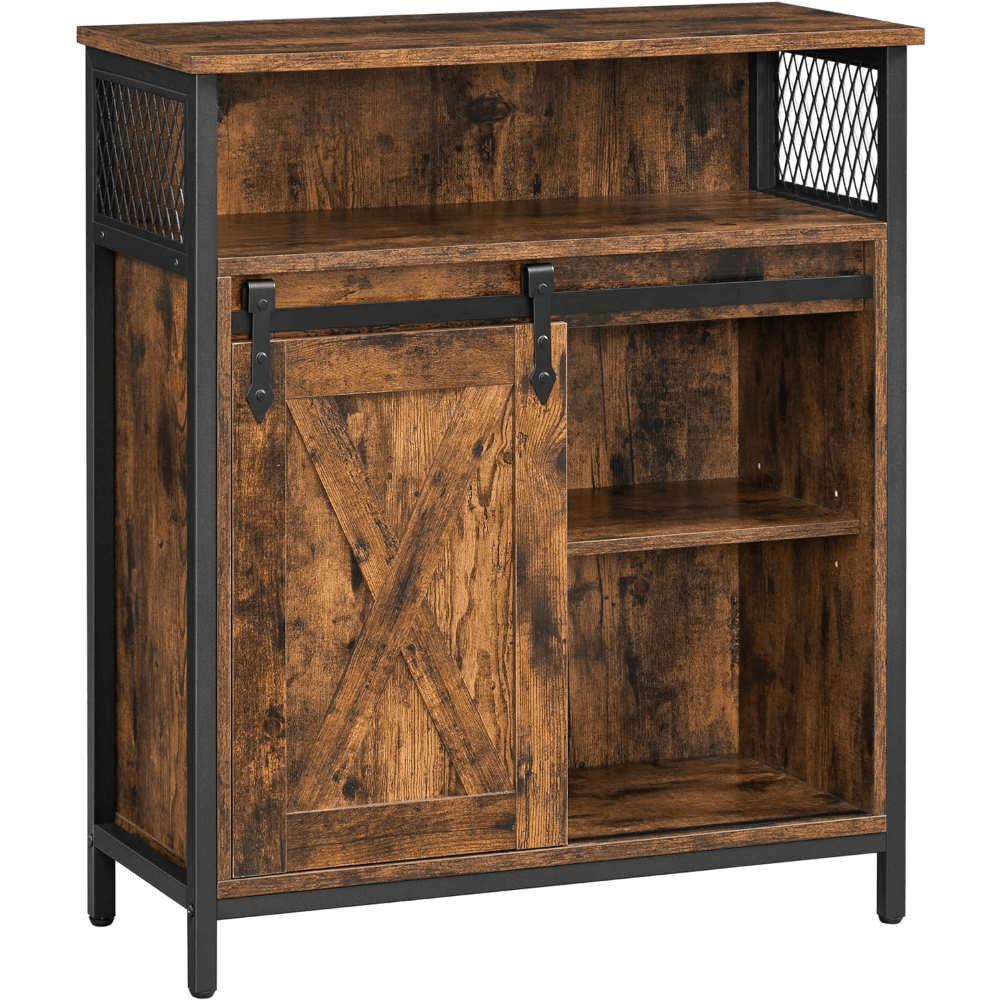 

Vasagle Buffet Cabinet, Sideboard With Open Compartment, Sliding Barn Door, 11.8"d X 27.6"w X 31.5"h,