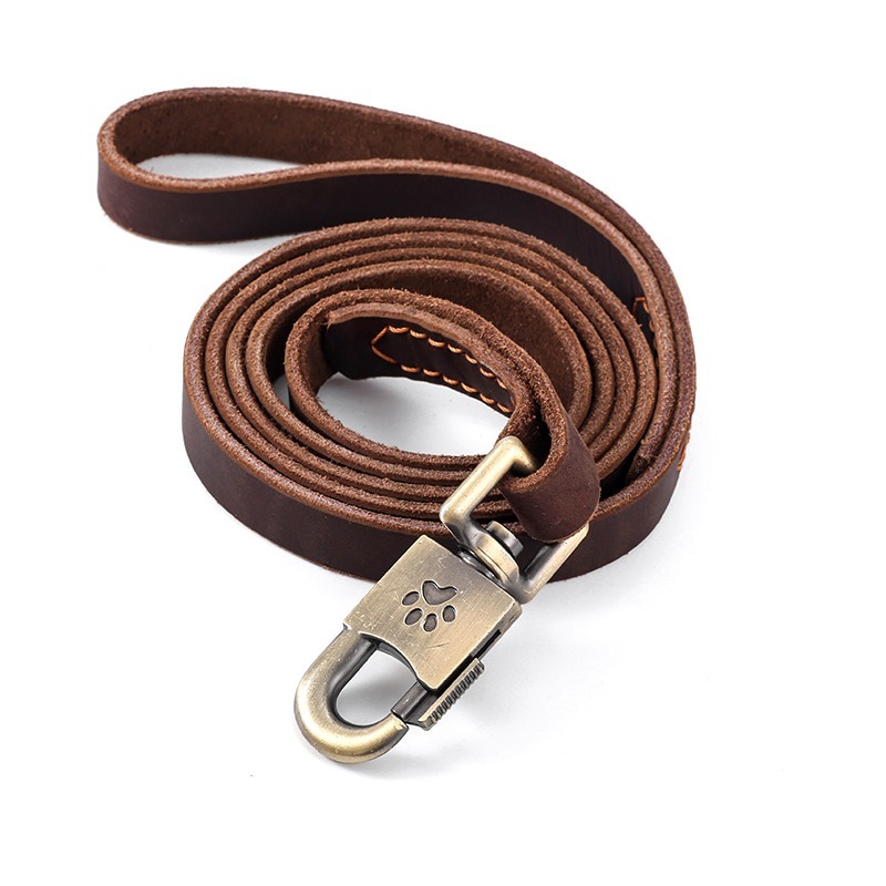 

6ft 3/4 "genuine Leather Dog Leash, Heavy-duty Dog Leash, Soft Training Leash, Suitable For Large And Medium-sized Dogs