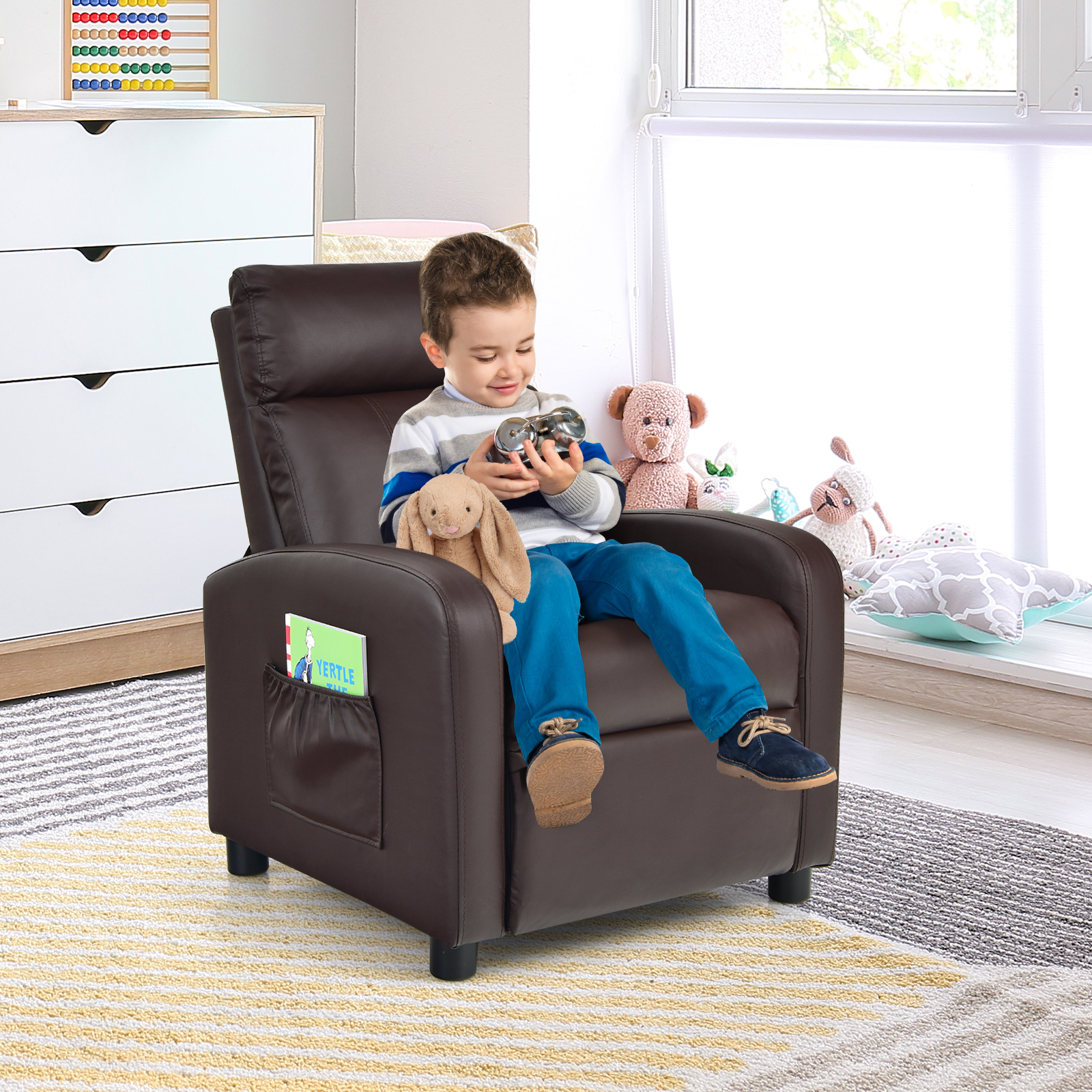 kids recliner chair adjustable pu Temu