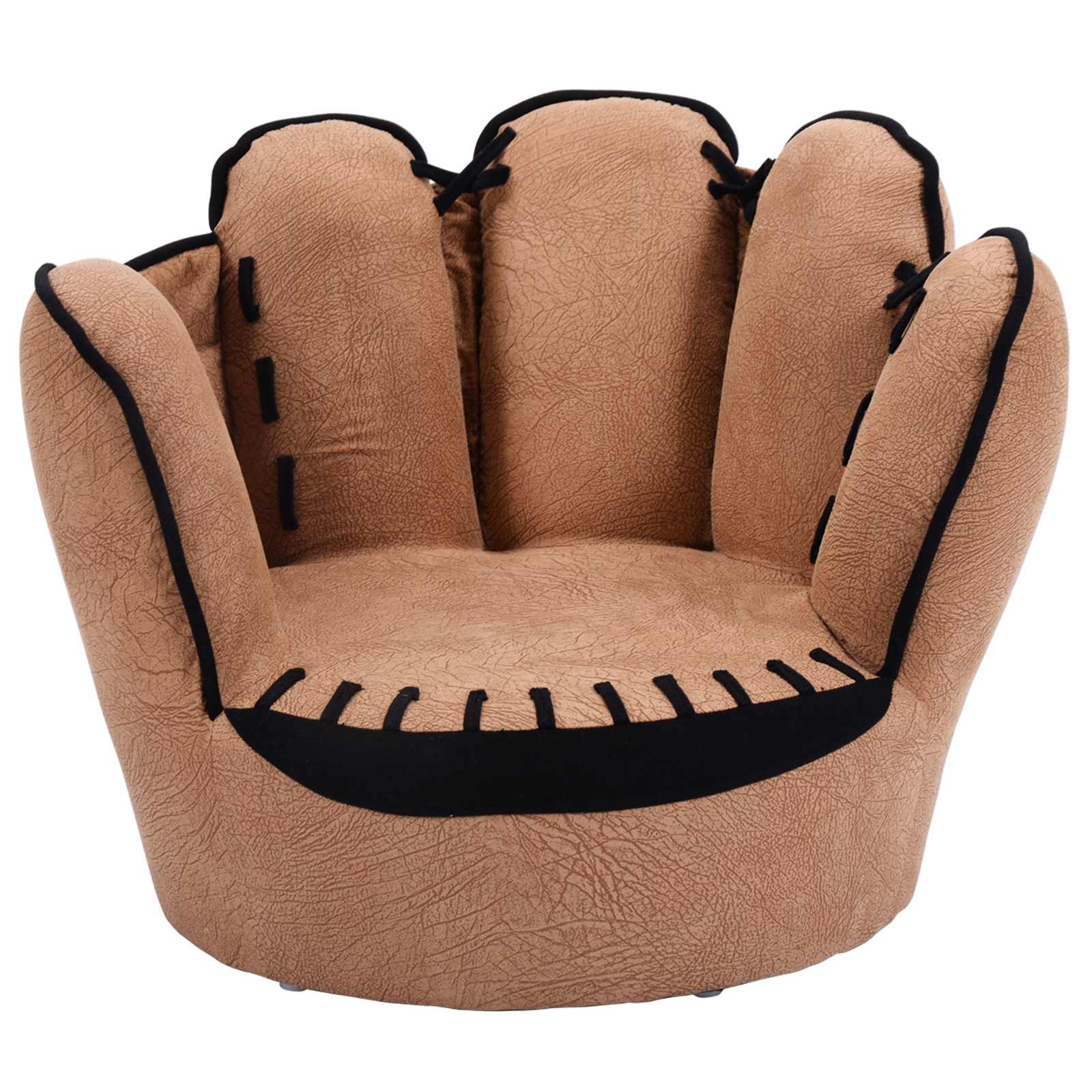 Costway Kid Baseball Chair, Toddler Chair with Baseball Glove Design, Baseball Bean Bag Chair for Playroom, Gift for 3-5 Years Boys and Girls, 23.5 x 19.5 x 17.5