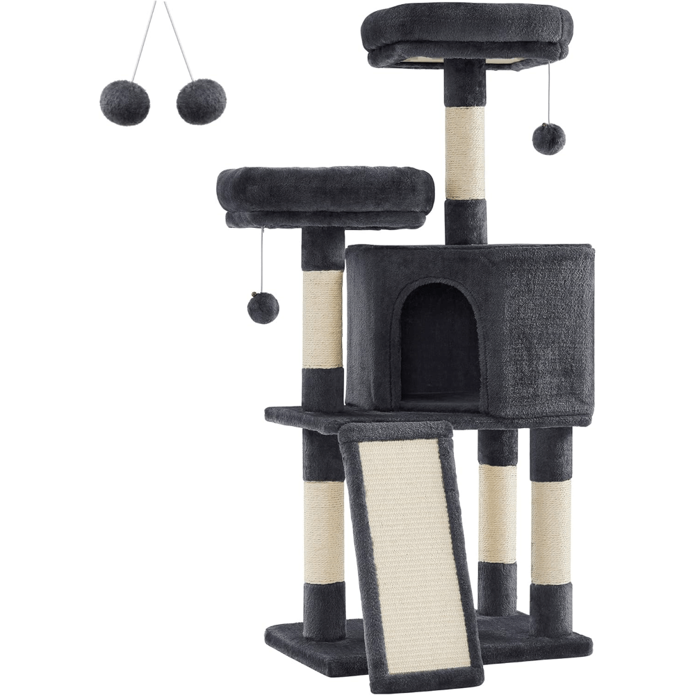 

Feandrea Cat Tower, Cat Tree For Indoor Cats, 45.3-inch Cat Condo With Scratching Post, Ramp, Perch, Spacious Cat Cave, For Kittens, Elderly Cats, Adult Cats, Small Space