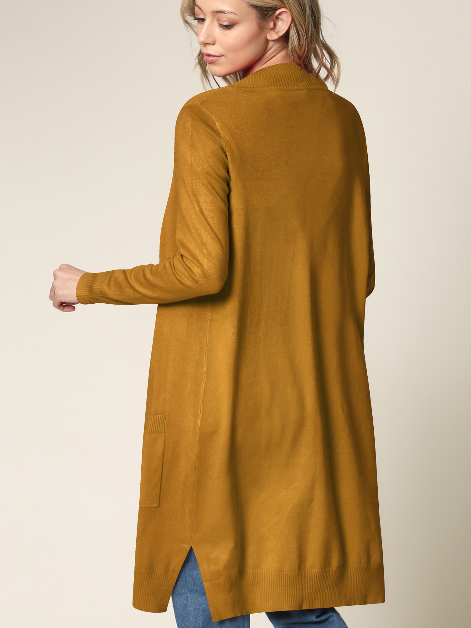 womens long sleeve solid open front long cardigan sweater w Temu