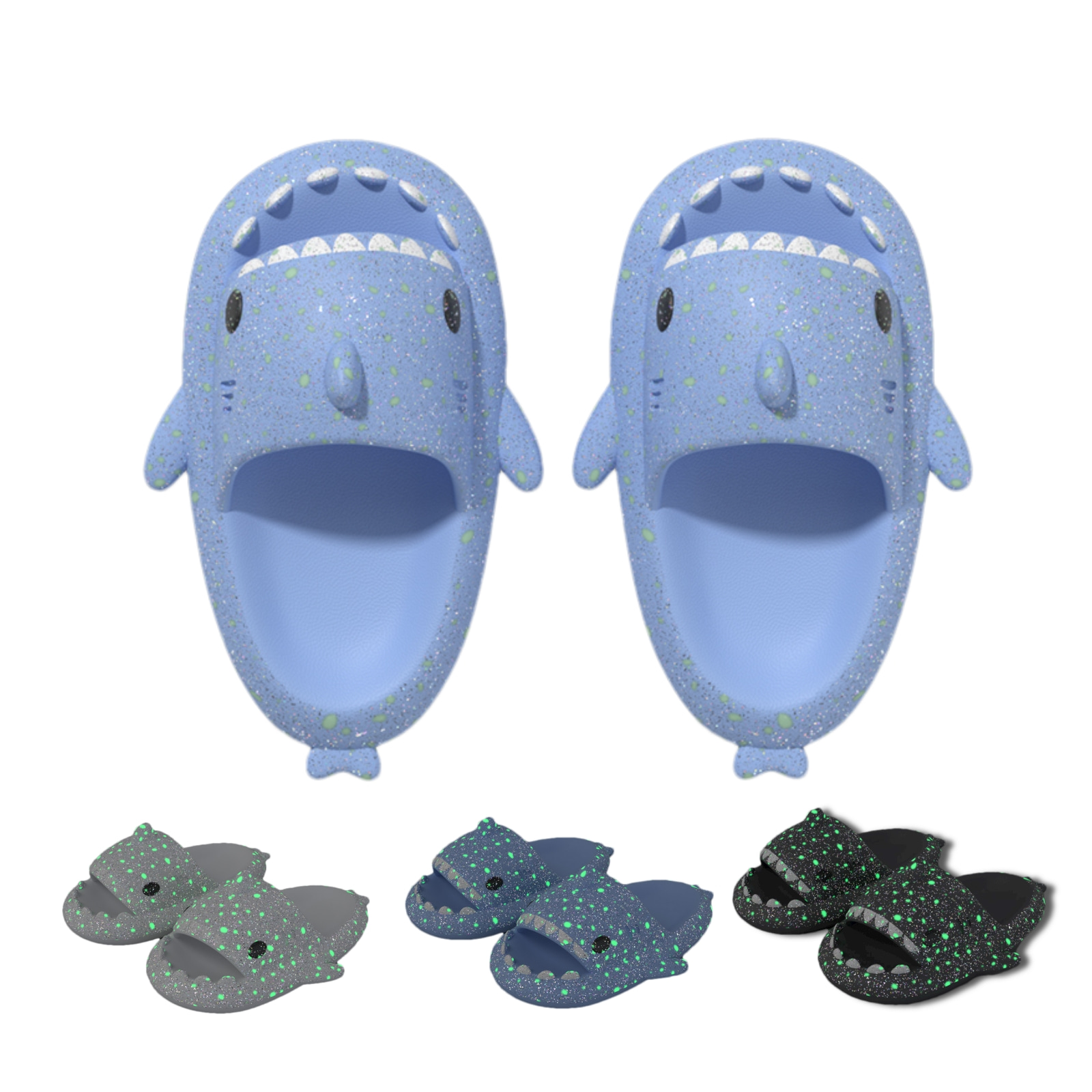 

Men's And Women's Night Light Shark Slippers Pillow Slippers Starry Sky Slipper Cloud Slippers With Thick Sole And Deep Heel Cup Footbed - Anti-slip Beach Pool Shower Shoes For Summer