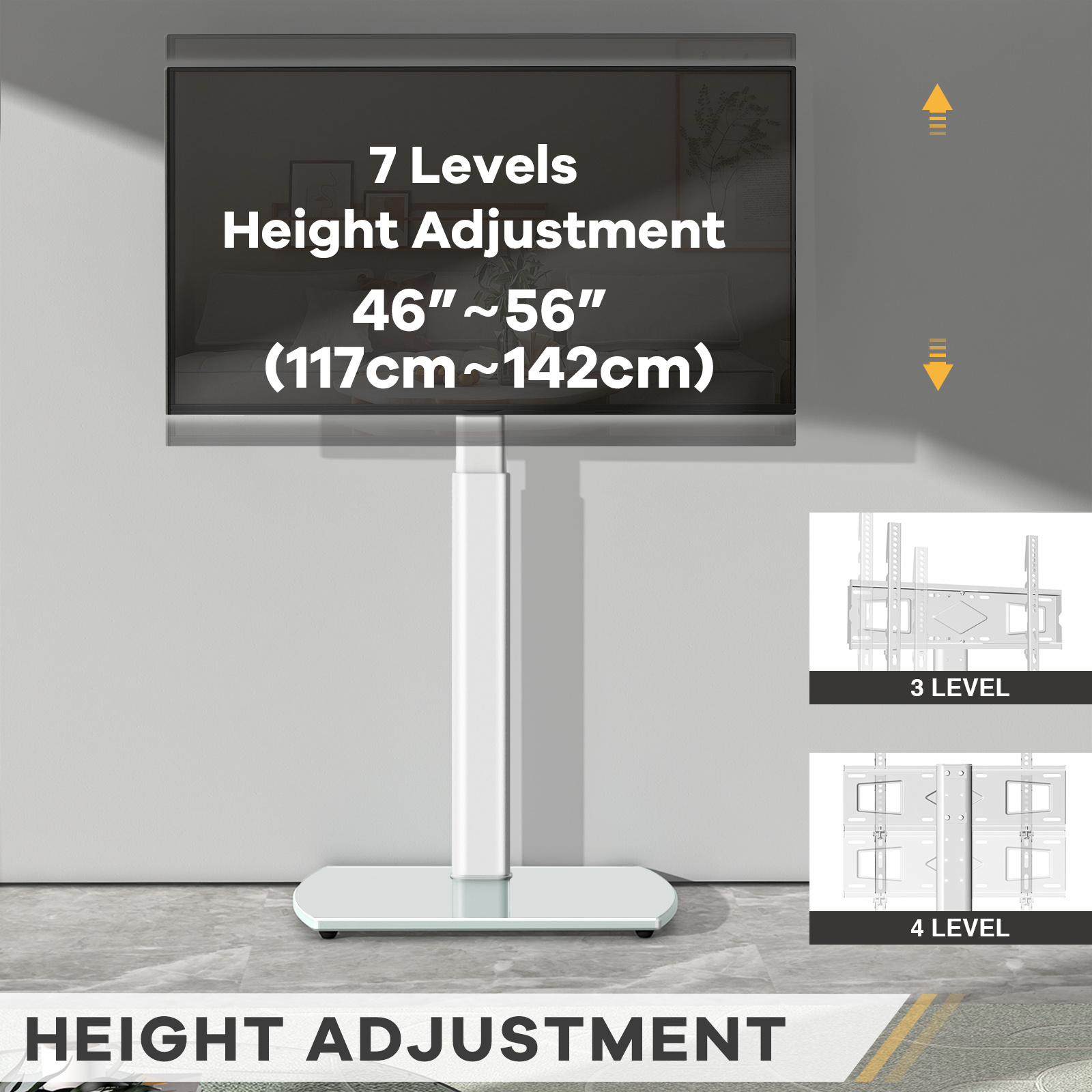 exclusive Swivel TV Floor Stand with Mount for Apple TV/Roku Ultra, Universal for 32-65 Inch LCD LED Flat Screen, Height Adjustable TV Mount Stand with Shelf, Space Saving Corner TV Stand for Home Office,C 6 exclusive Swivel TV Floor Stand with Mount for Apple TV/Roku Ultra, Universal for 32-65 Inch LCD LED Flat Screen, Height Adjustable TV Mount Stand with Shelf, Space Saving Corner TV Stand for Home Office,C - Image 6