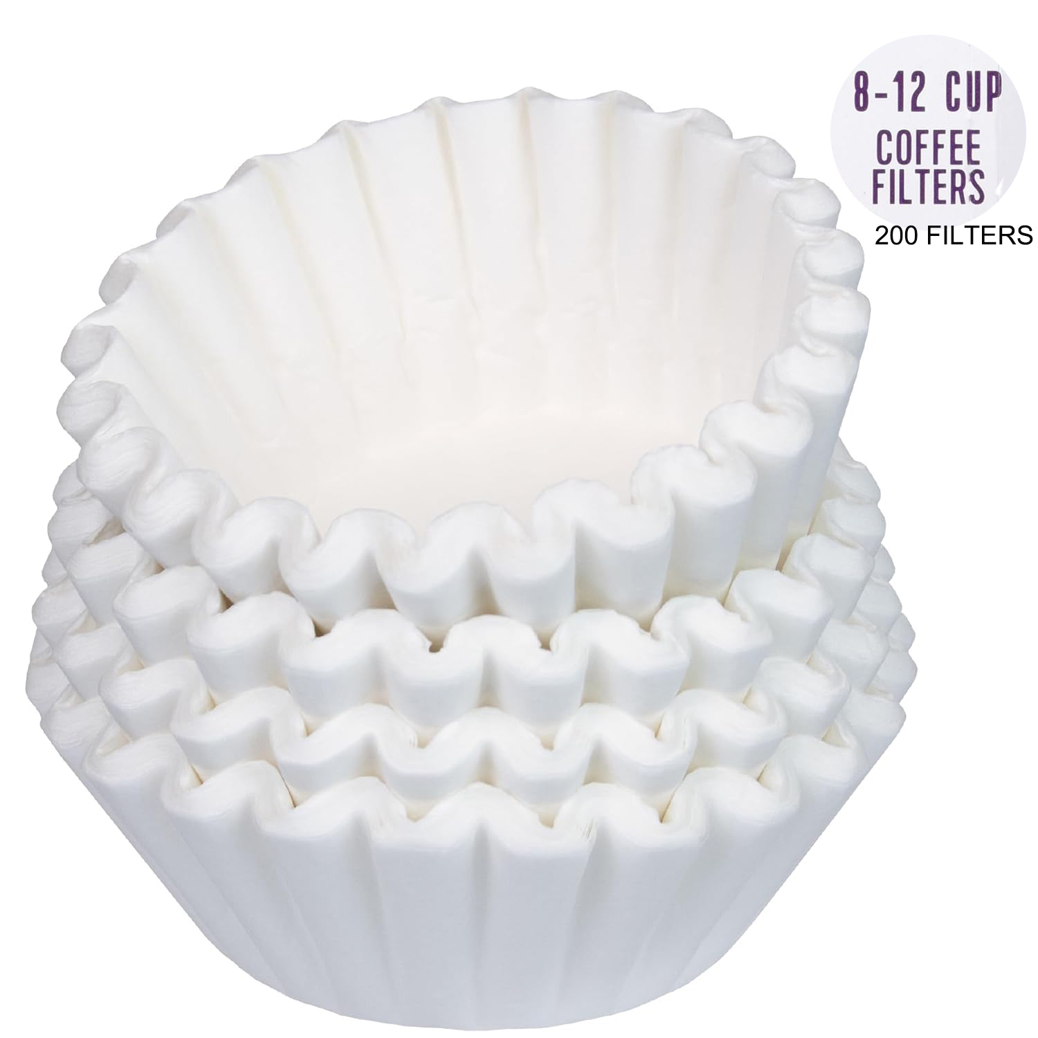 

200pcs Coffee Filters For 8-12 Cup Coffee Makers Unique Corrugated ,convenient Filter Cup For Easy Brewing,perfect For Brewing Fresh Coffee At Home Or Office, White