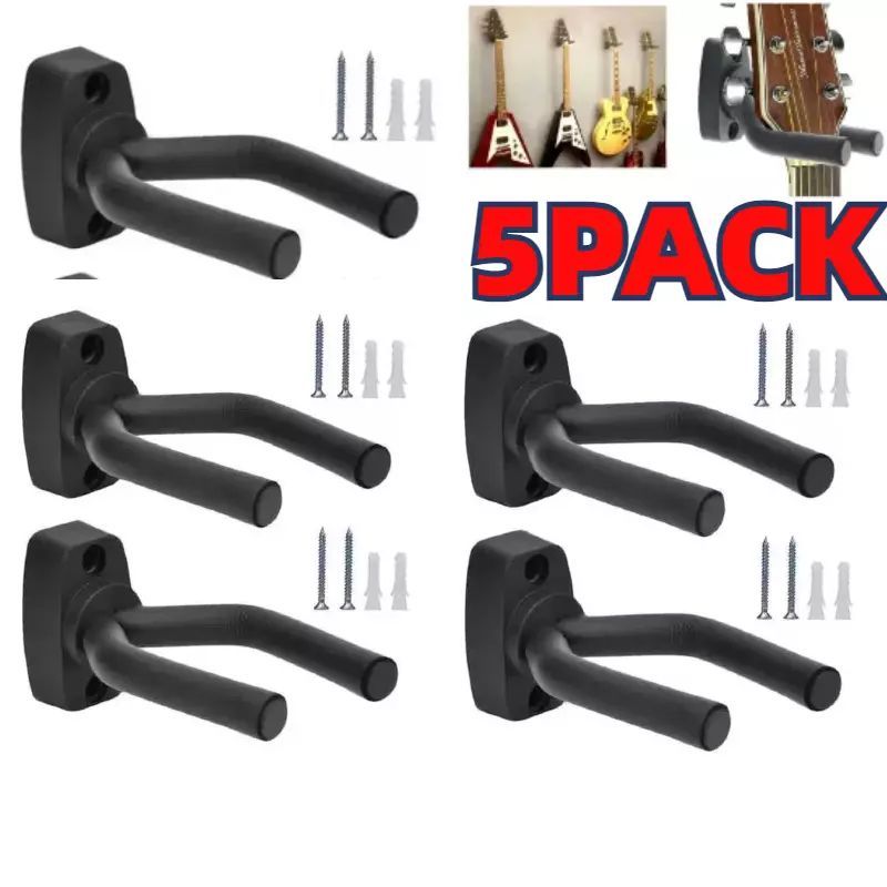 

5 Pack Guitar Hanger Hook Holder Wall Mount Display Acoustic Electric, Grak-q5