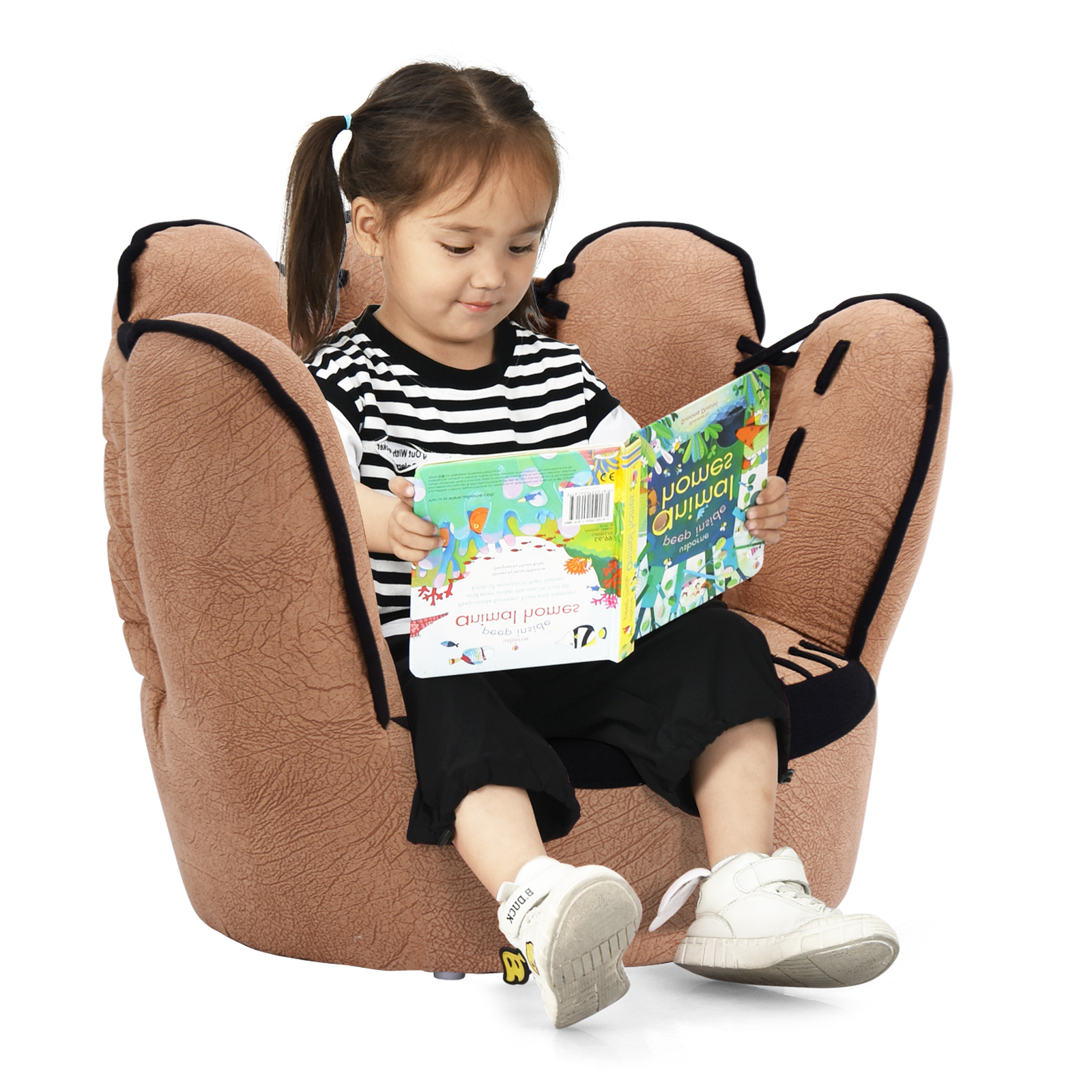 Costway Kid Baseball Chair, Toddler Chair with Baseball Glove Design, Baseball Bean Bag Chair for Playroom, Gift for 3-5 Years Boys and Girls, 23.5 x 19.5 x 17.5