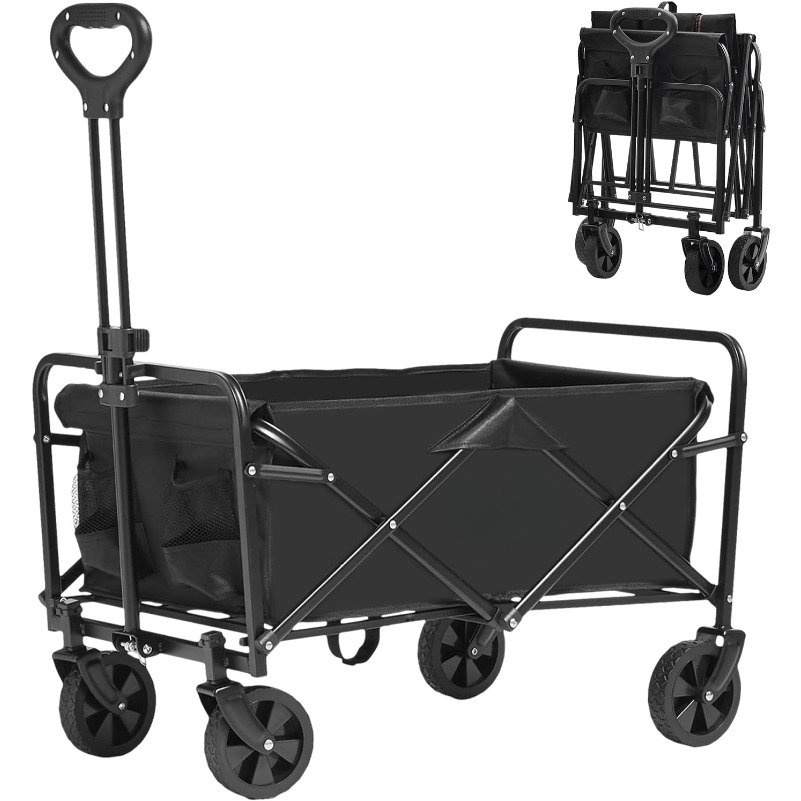 Nablgg Collapsible Folding Wagon Cart, 220lbs Heavy Duty Wagons Carts 