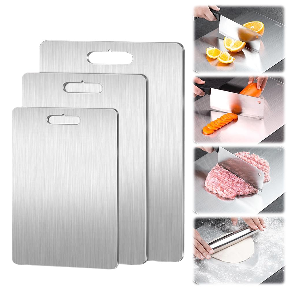 

2024 New Titanium Cutting Board - 100 Pure Titanium Cutting Boards For Kitche, Upgrade Double Sided Food-grade Titanium Board, Thick Titanium Cutting Board For Home Kitchen Cooking (18 12 In)