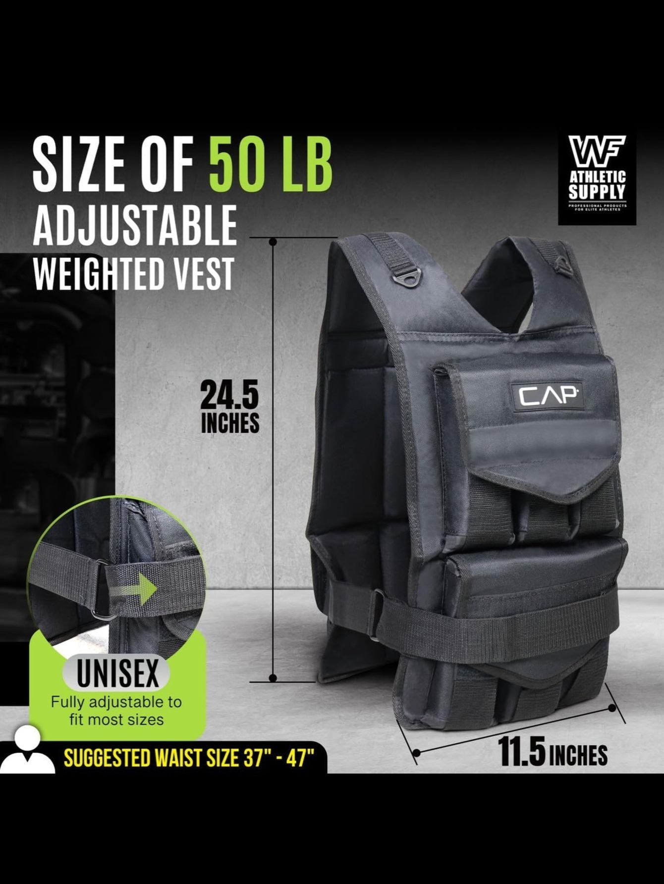 Fitness Weight Vest 50 Pounds 50 Lb Adjustable Weighted Vest - Main Image