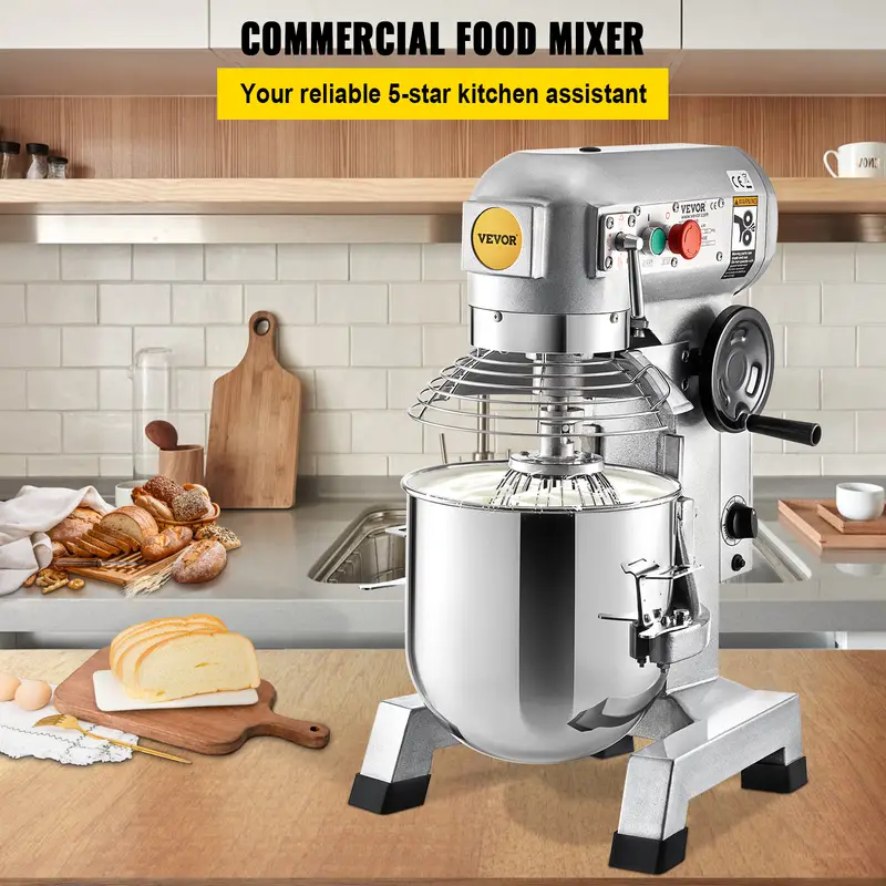 commercial food mixer 15qt commercial mixer with timing function 500w stainless steel bowl heavy duty electric food mixer commercial with 3 speeds adjustable 113 184 341 rpm dough hook whisk details 3