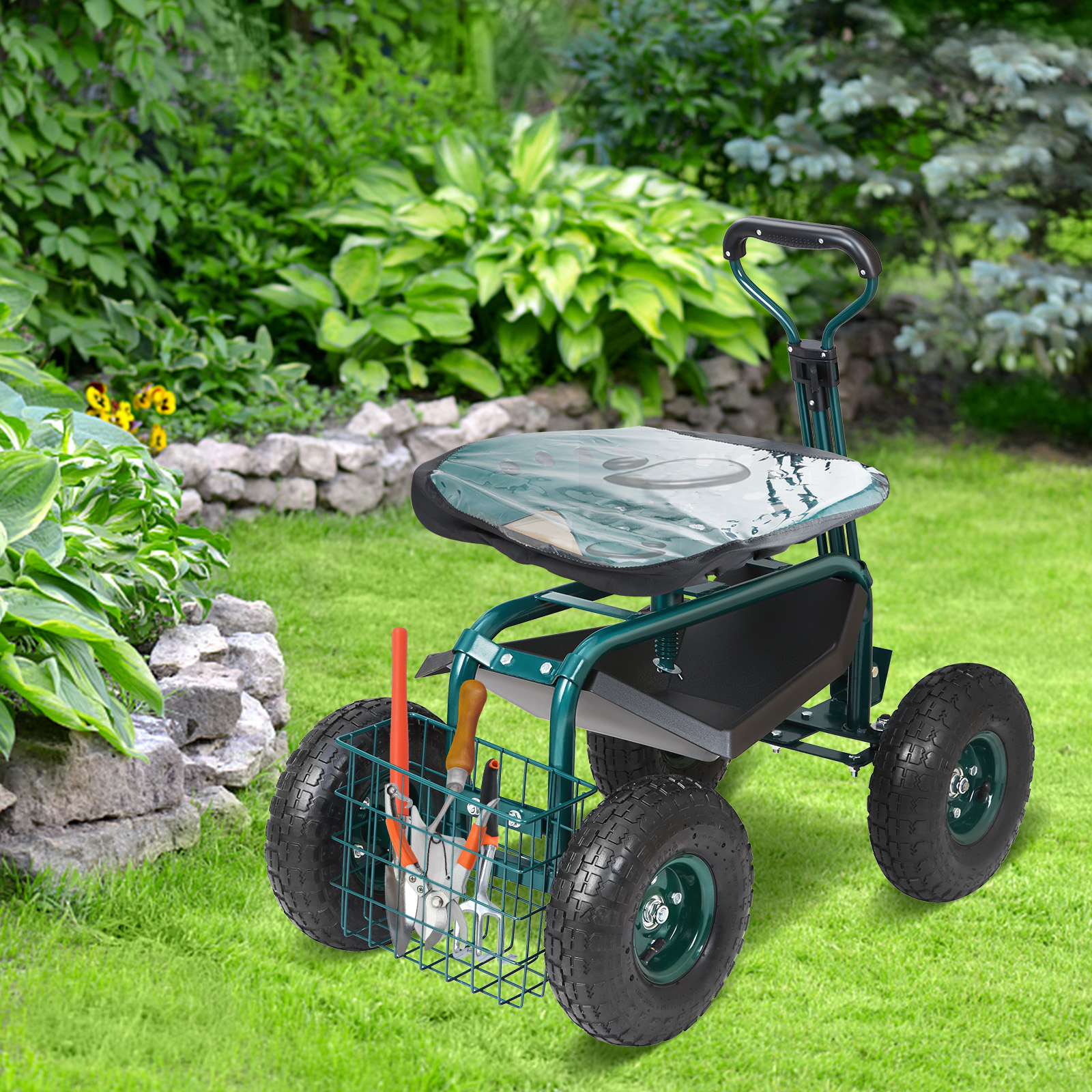 Garden Cart Rolling Workseat 3