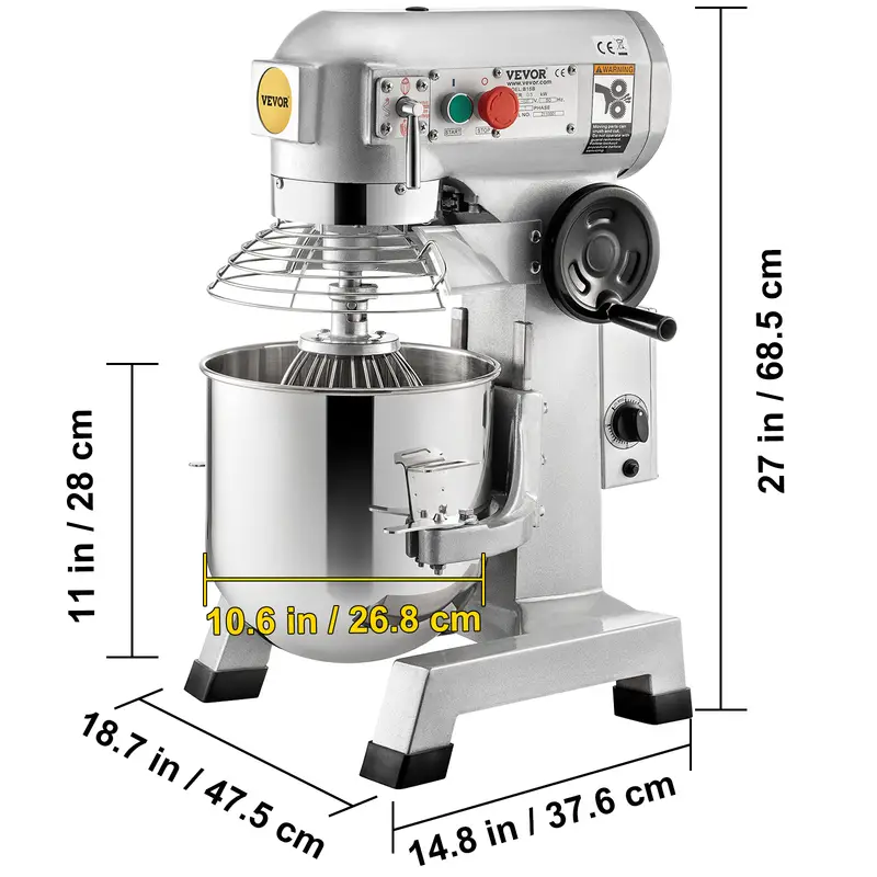 commercial food mixer 15qt commercial mixer with timing function 500w stainless steel bowl heavy duty electric food mixer commercial with 3 speeds adjustable 113 184 341 rpm dough hook whisk details 1
