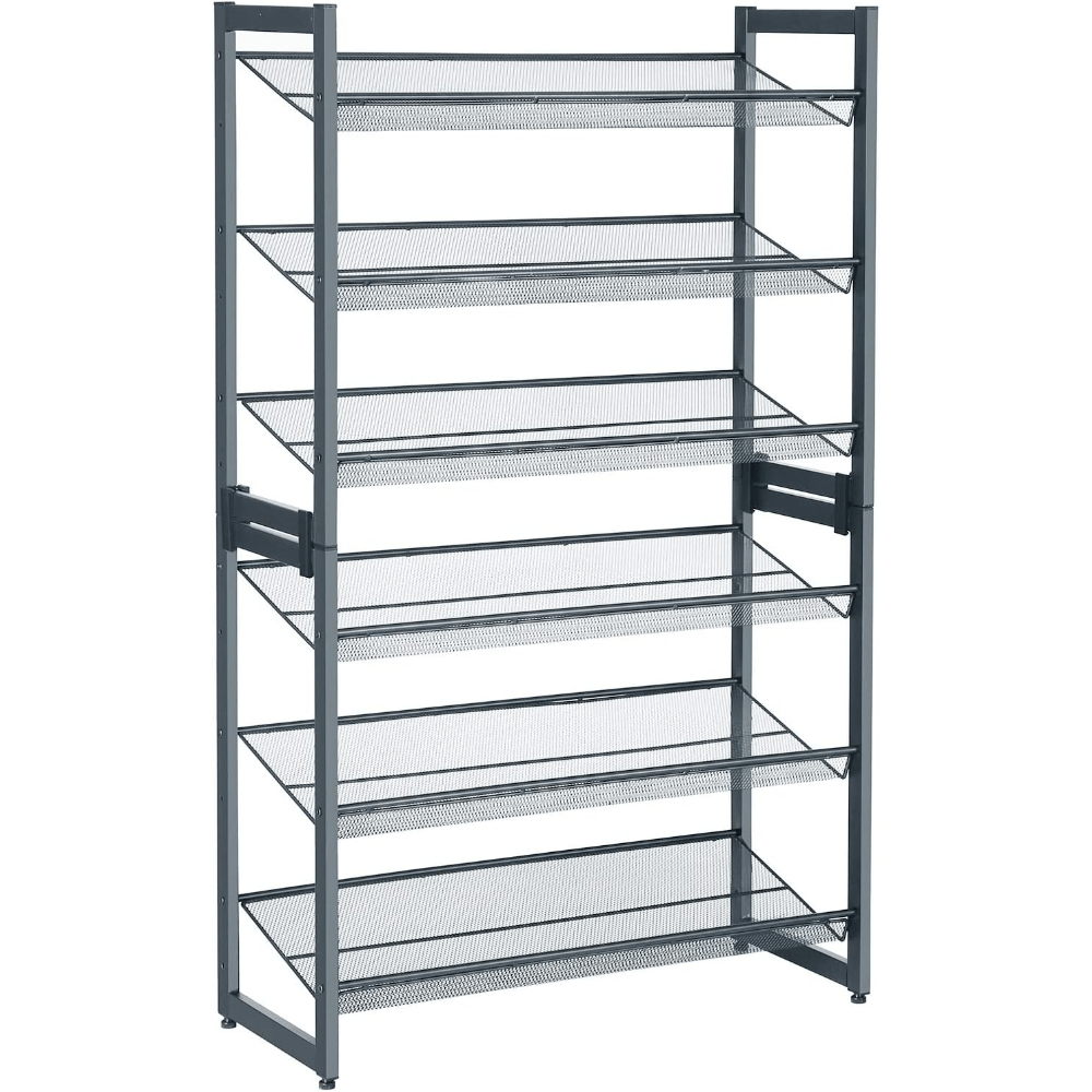 8 Row Shoe Rack Metal Shoe Storage Shelf Free Temu