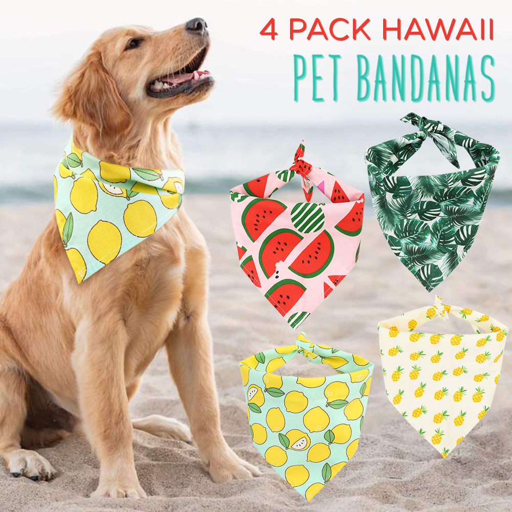 

Lotfancy 4 Packs Dog Bandana For Small Medium Large Dogs, Pet Puppy Bandanas For Girls Boys, Spring Summer Hawaiian Kerchief Bandana, Bibs Scarves For Dogs Cats