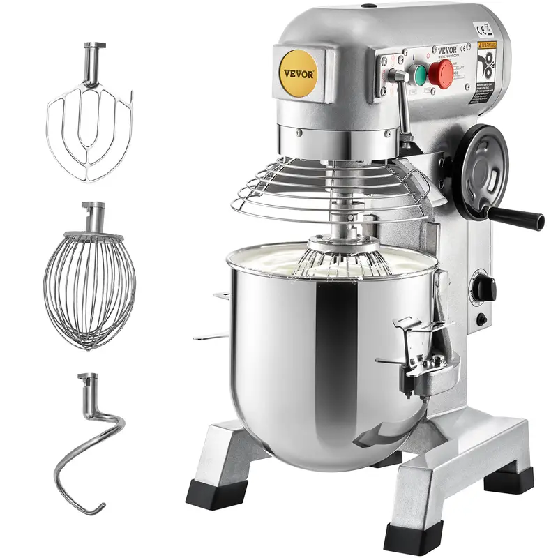 commercial food mixer 15qt commercial mixer with timing function 500w stainless steel bowl heavy duty electric food mixer commercial with 3 speeds adjustable 113 184 341 rpm dough hook whisk details 4