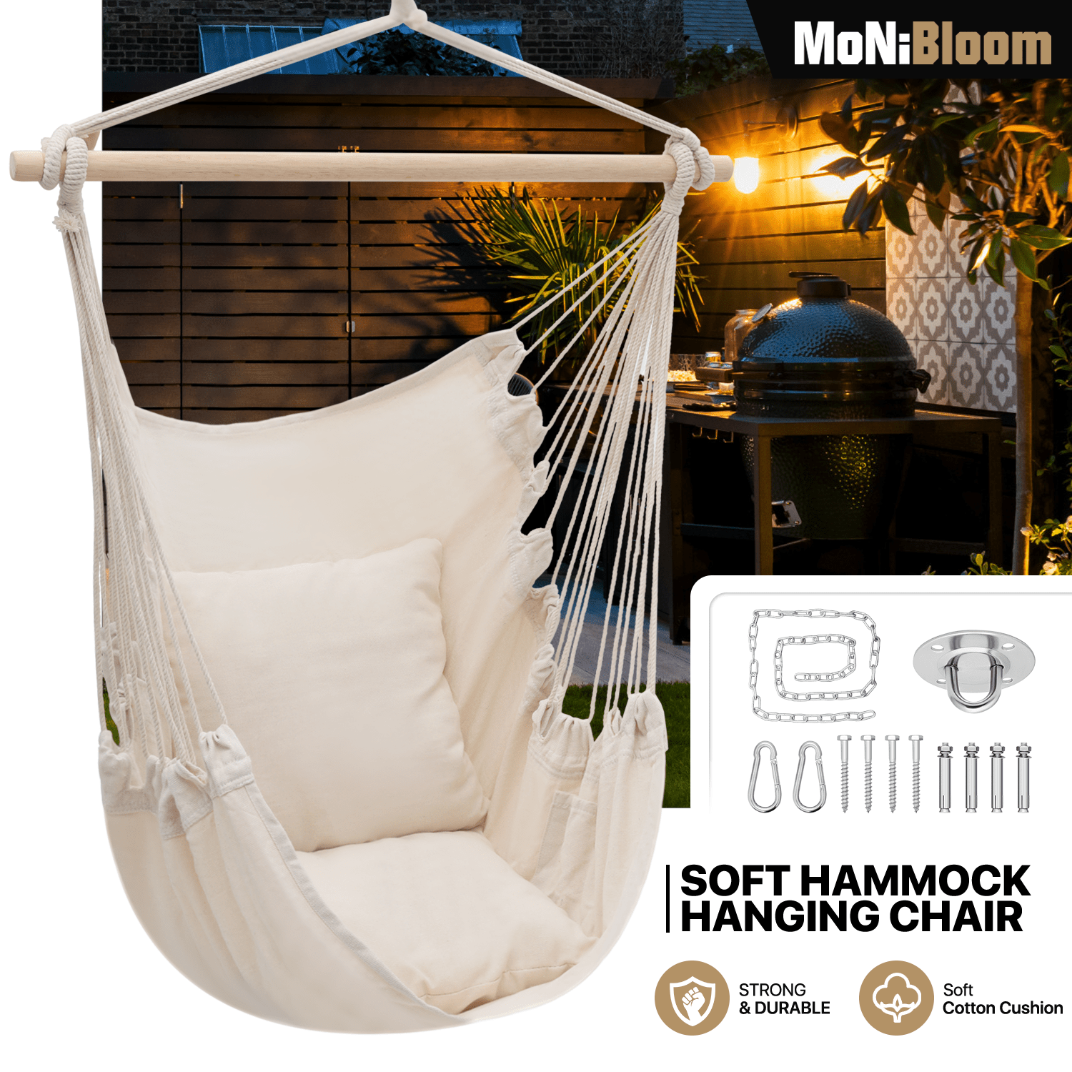 Phone Holder Boho Hanging Chair Big W SONGMICS Hanging Chair With