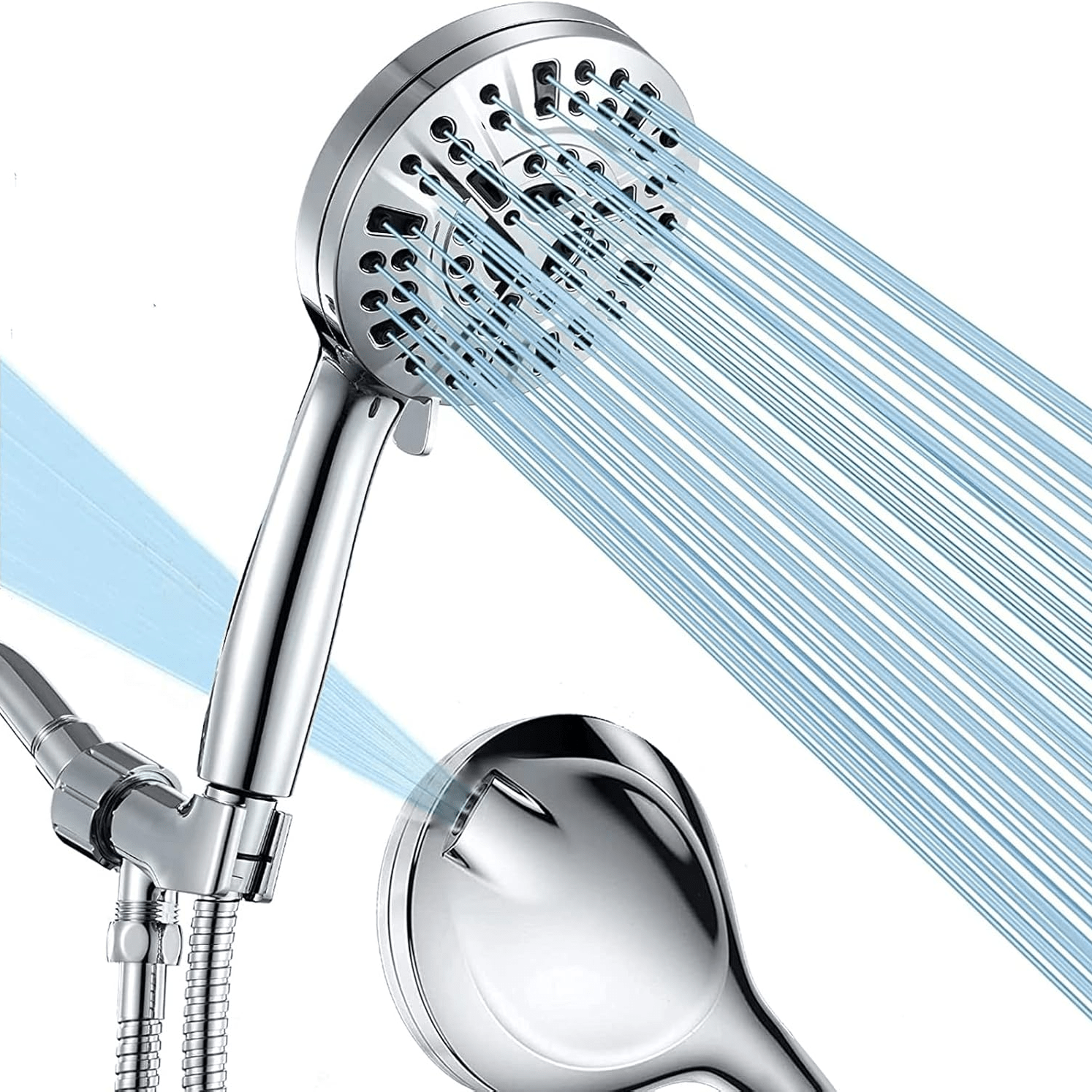 

Handheld Shower Head,10 Modes With Leakproof 60 Inch Hose&metal Bracket,high Pressure Water Flow,suit For Bathroom Accessories, Pets Cleaning
