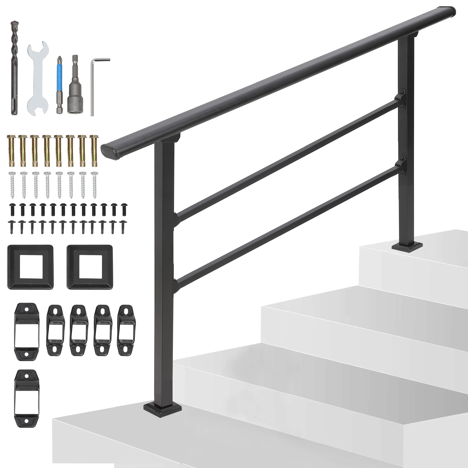 Handrails Outdoor Steps 4 Step Handrail Fit 3 4 Steps - Temu