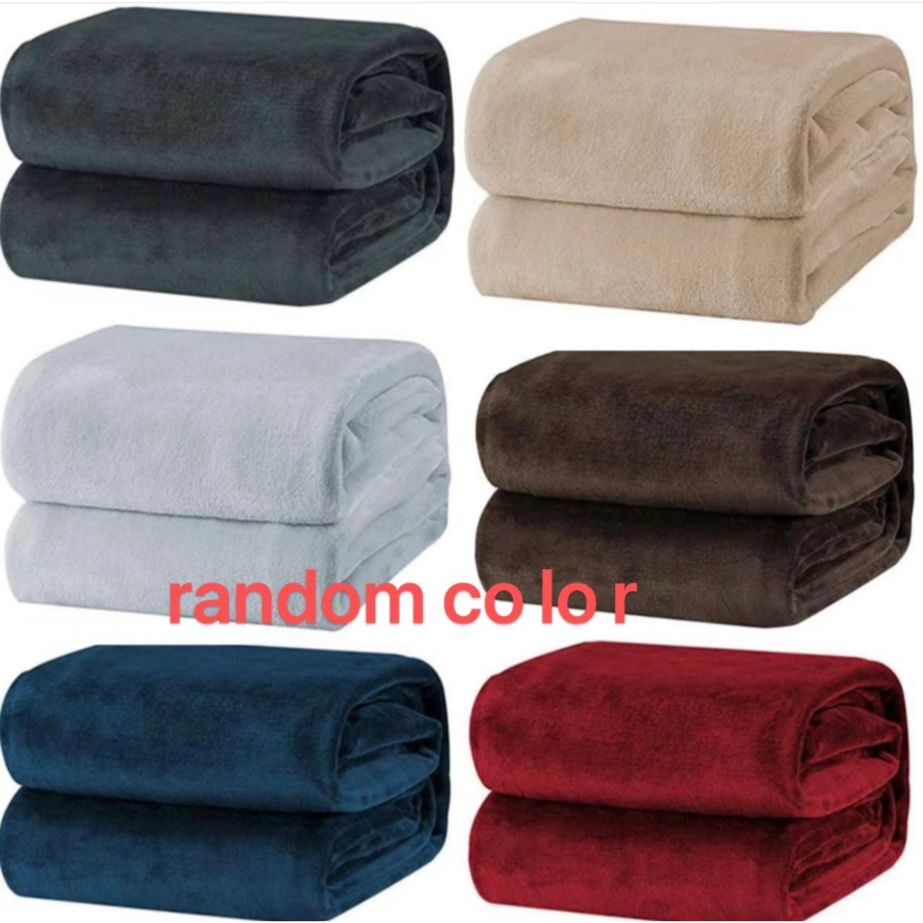 

1pc Random Color 72x75 Inches Flannel Bed Blanket, Warm Cozy Soft Solid Color Blanket For Couch Bed Sofa