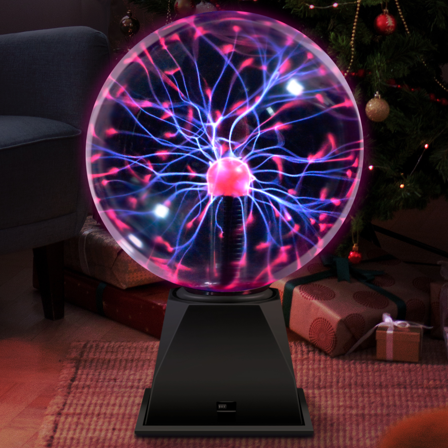 

5 Inch Plasma Ball Lamp Science Gift Touch & Sound Sensitive Plasma Globe Extra Large Lightning Ball Bedroom Decor Lamp Novelty Gift