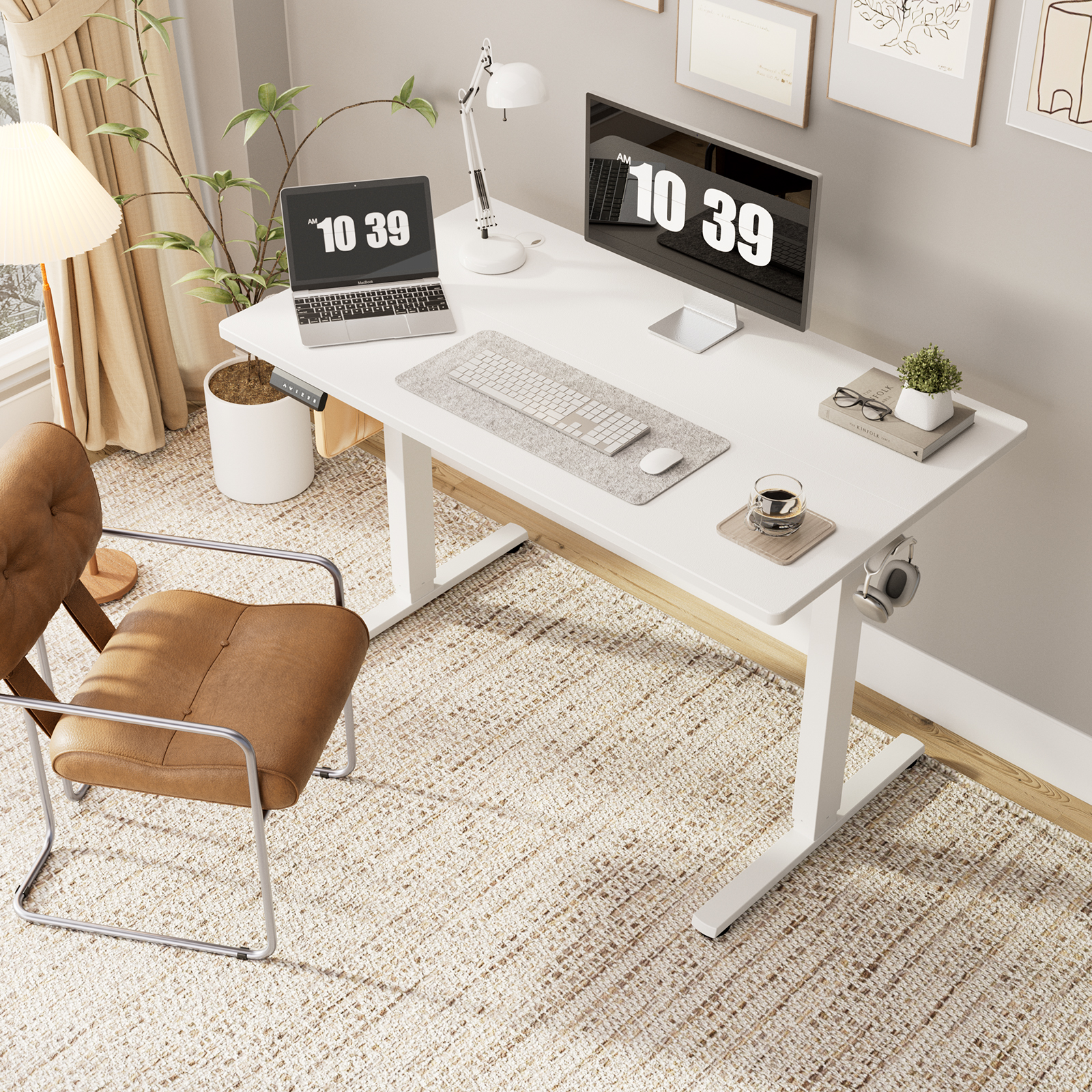 40"/48"/55"/63" Standing Desk With Adjustable Height Electric Sit-Stand Desk, Game Table Ergonomic Workstation, Experimental Table, Suitable For Home Office, Cafe, Catering, Event Hosting, 4 Colors 4 Size for Choose