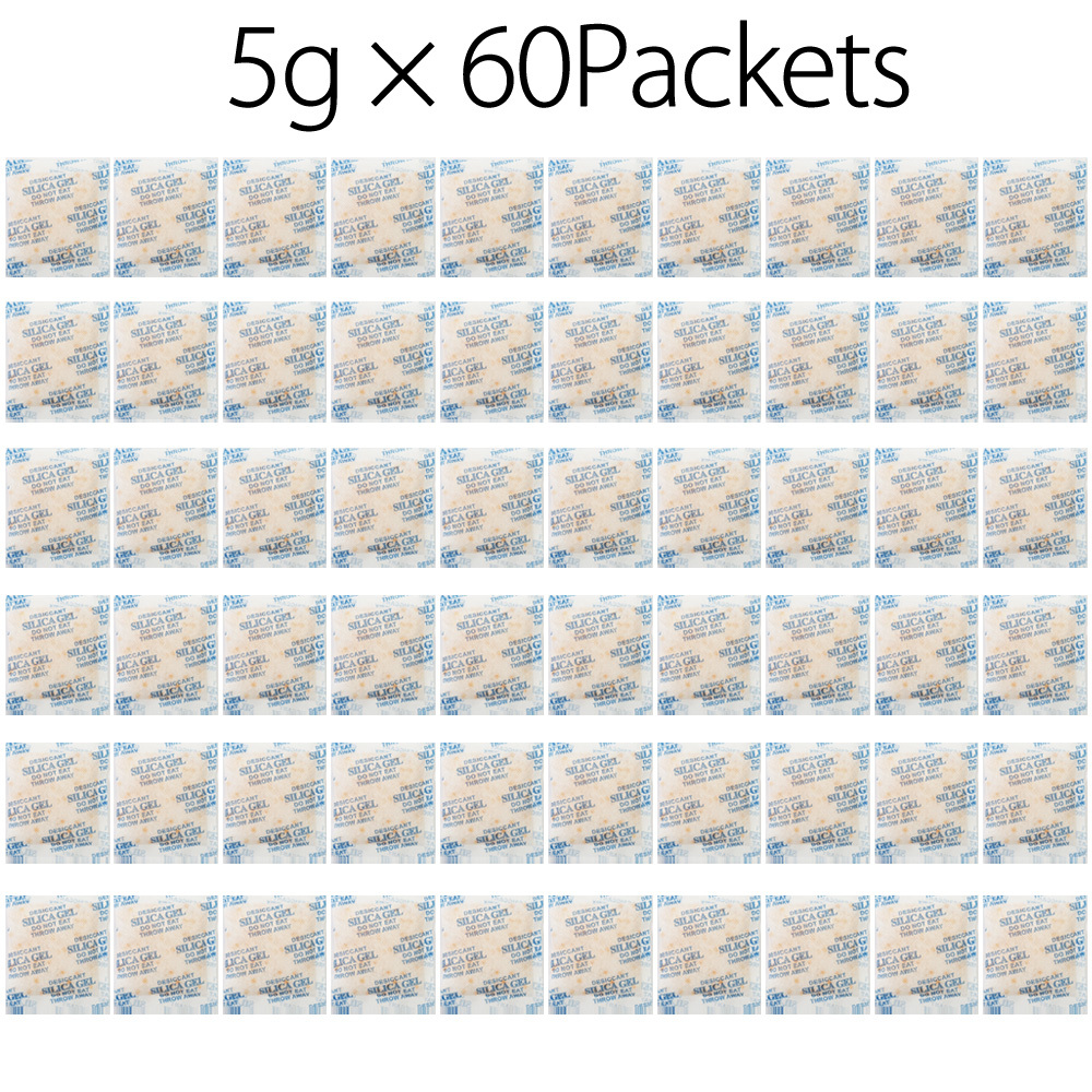 

60 Pack 5 Grams Silica Gel Indicating Desiccants Packets Moisture Absorber