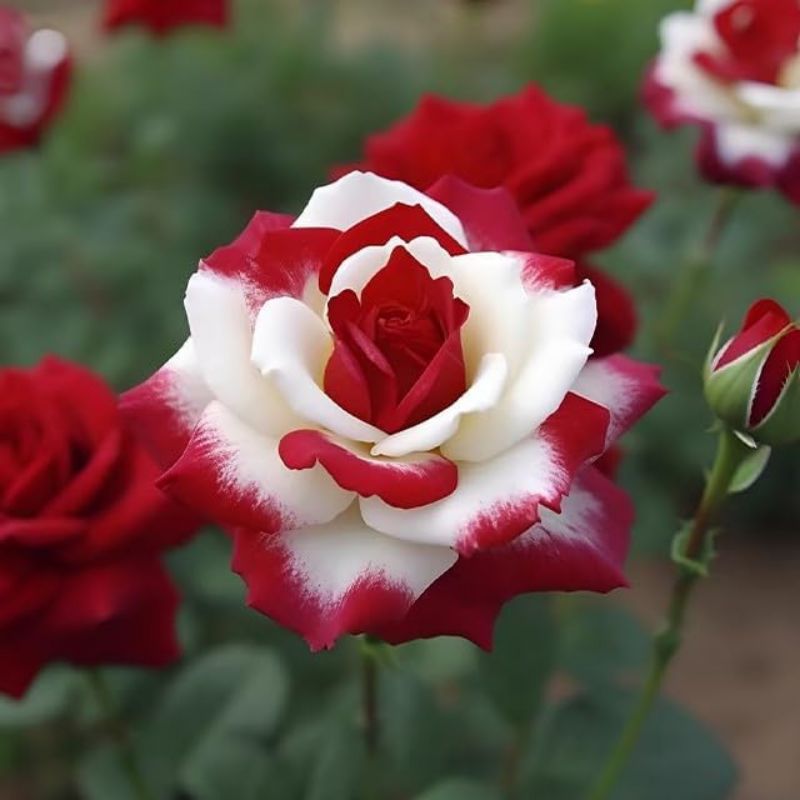 

Rare Twin Red White Rose Flower Seeds For Planting - Captivating Non Gmo - Planting Instructions For Easy Grow - Great Gardening Gifts
