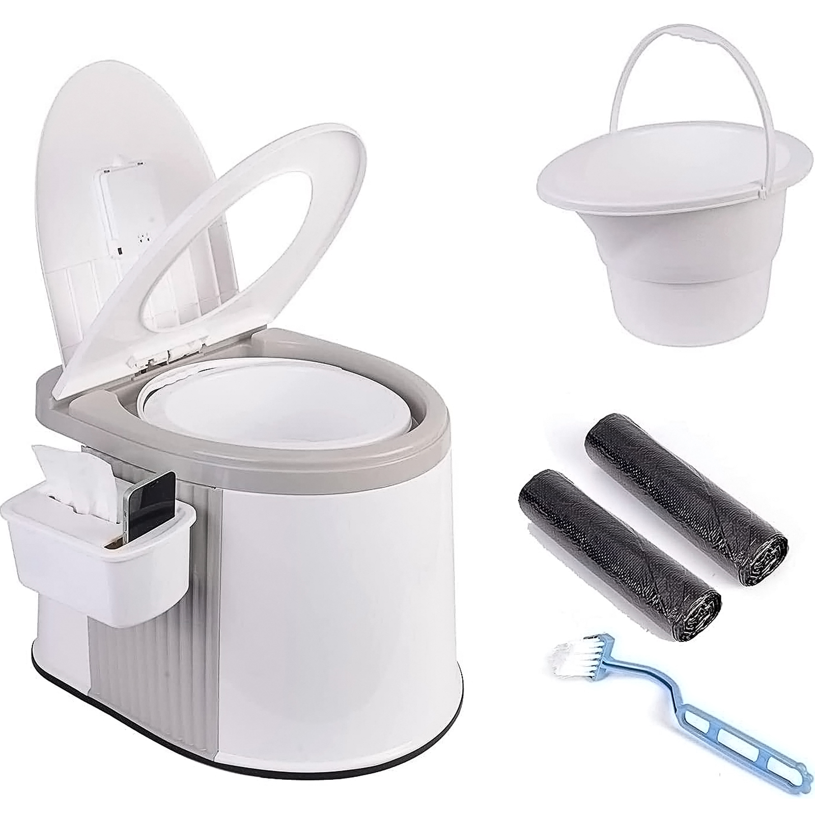 

Portable Toilet For Adults, Extra Large Portable Travel Toilet, Camping Tall Toilets With Lid For Adults And Kids Potty For Car,hiking,beach And Camping