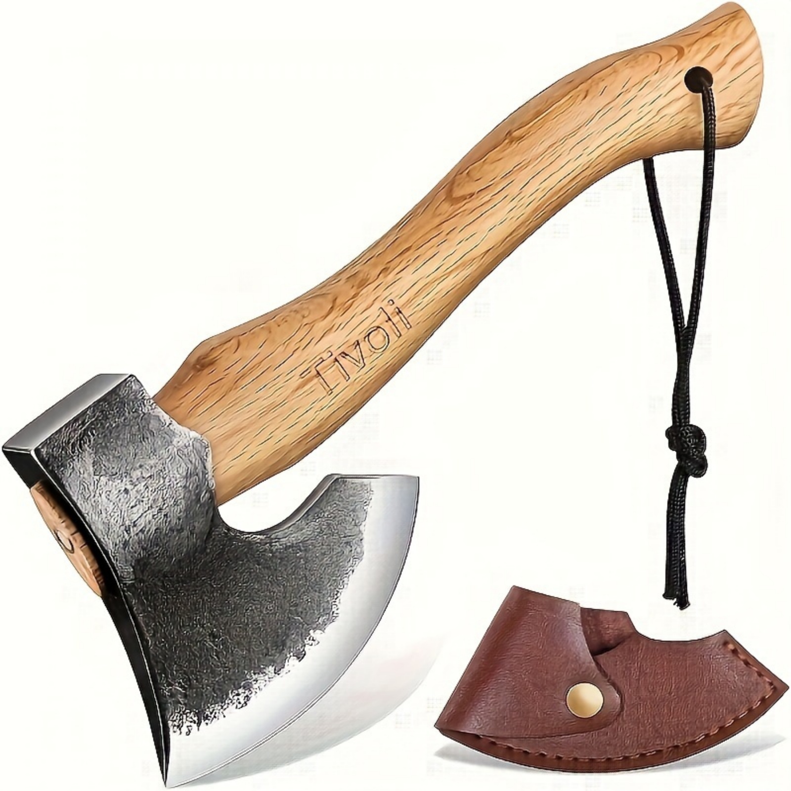 

11 Inch Hatchet Camping Axe, Small Bushcraft Axe For Chopping And Wood Splitting, Ash Wood Handle, Perfect For Outdoor Adventures, Trekking, Gardening