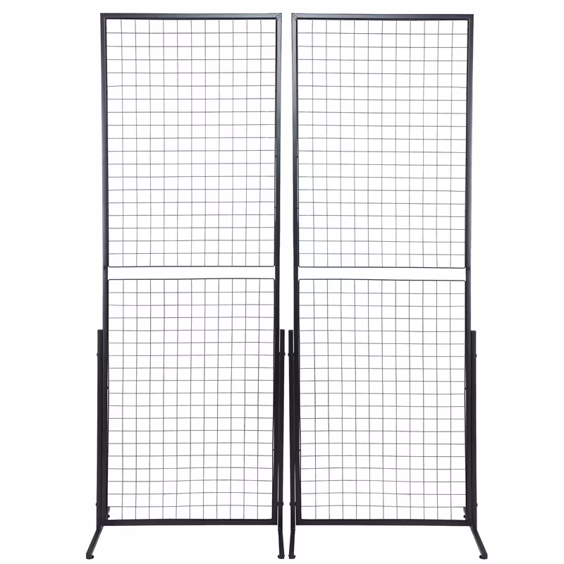 panel de parede em grade de 2 x 5,6 , de 2 pacotes de painéis de grade de com suporte em t, painéis de parede em grade de para exposições de artesanato, exibição de varejo com clips e ganchos detalhes 0