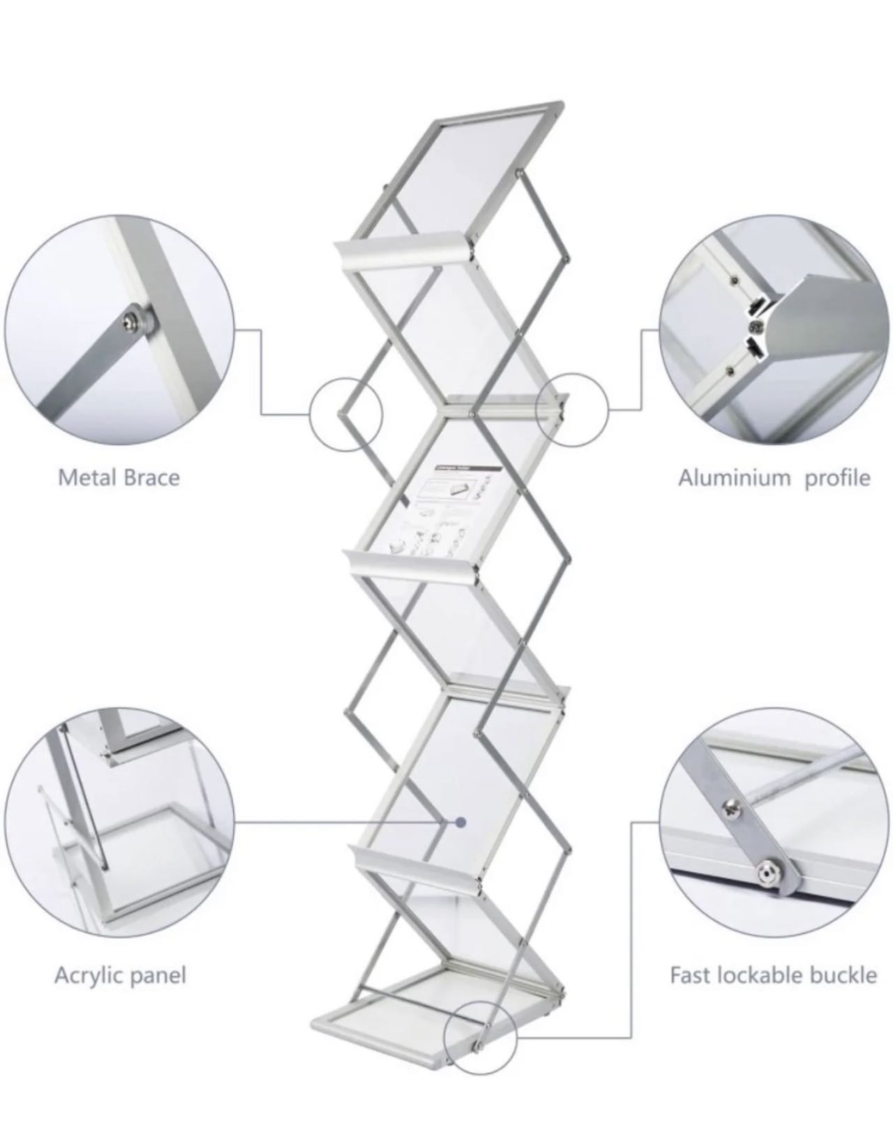 6 Pockets Literature Rack Foldable Magazine - Temu