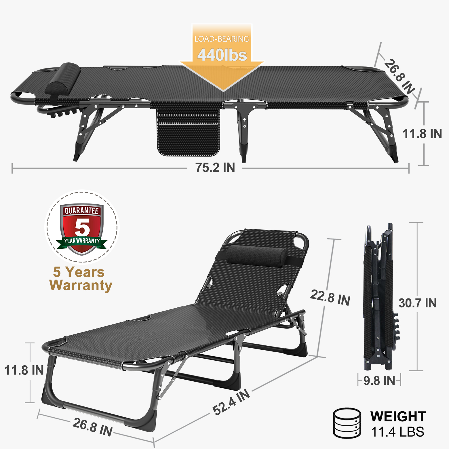 75 adjustable heavy duty outdoor camping cot portable folding bed for adults 440 bls guest bed sleeping cot 3in1 emergency bed details 3