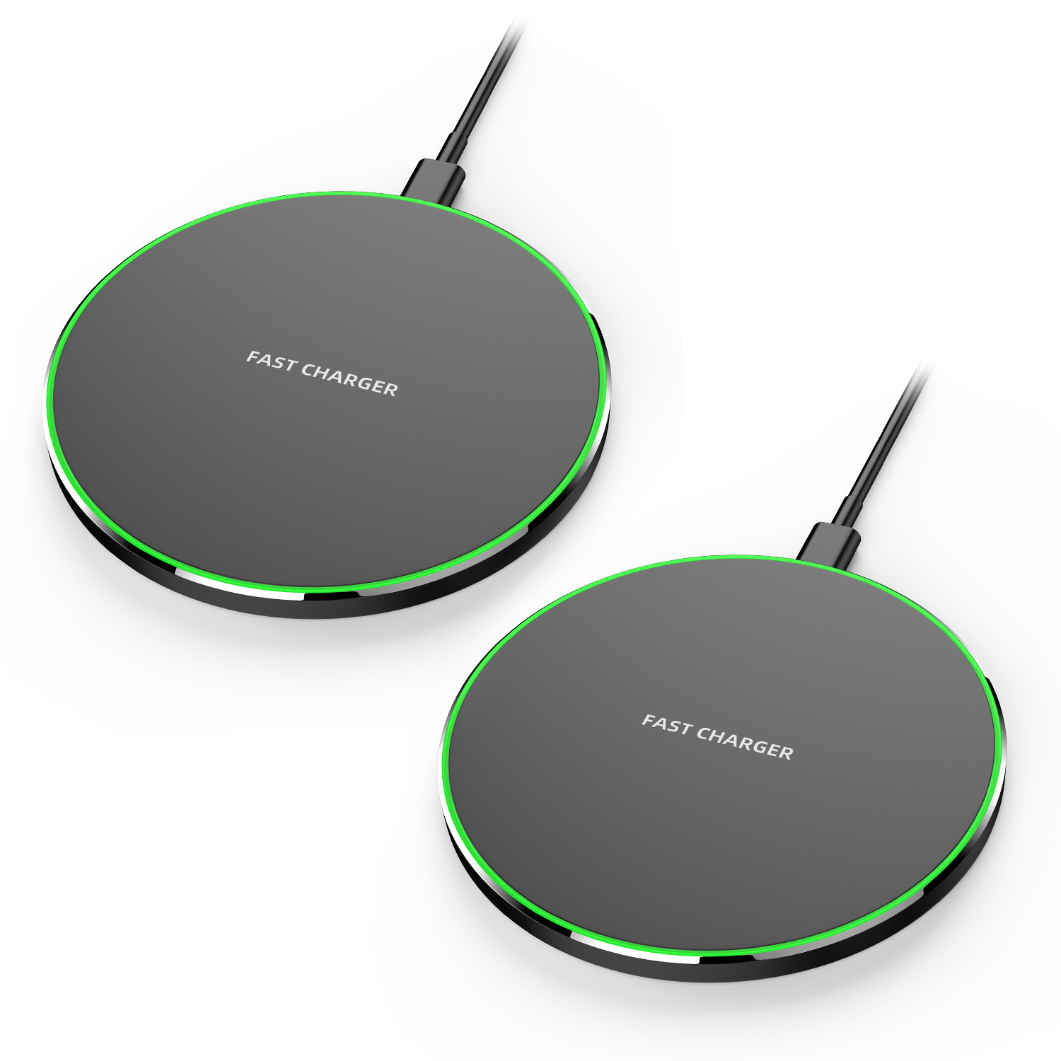 

2pcs 15w Fast Wireless Charger-usb Type-c Port Desktop Power Stand Universal Compatibility For 15 14 13 12 11 & Samsung Galaxy S24 23 S22 S21