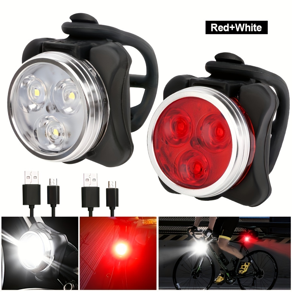 

Bike Light Front & Rear Taillamp Bright Bike Light For Night Riding Bicycle Light High Usb Rechargeable Bicycle Headlight Set Bike Headlight For Adult Kid Mountain Bike