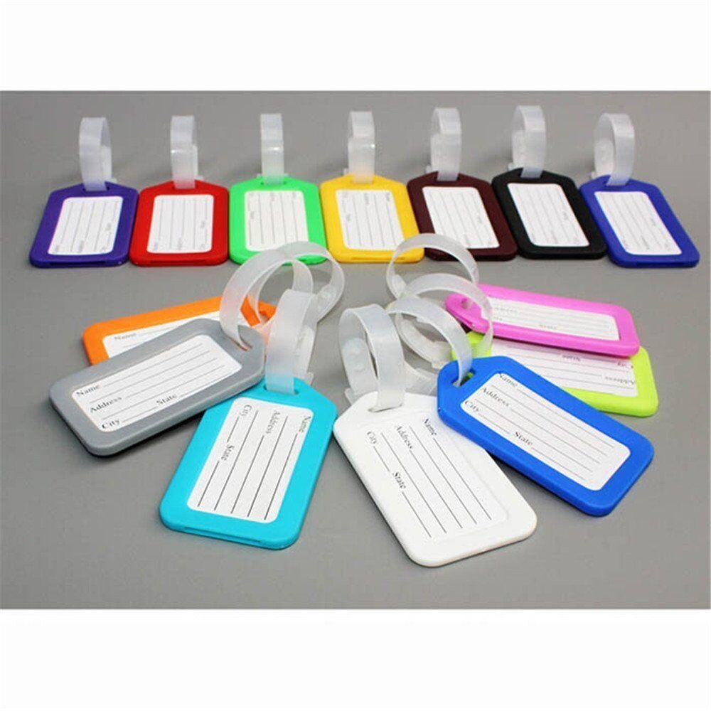 

10 Travel Luggage Plastic Suitcase Baggage Office Name Label