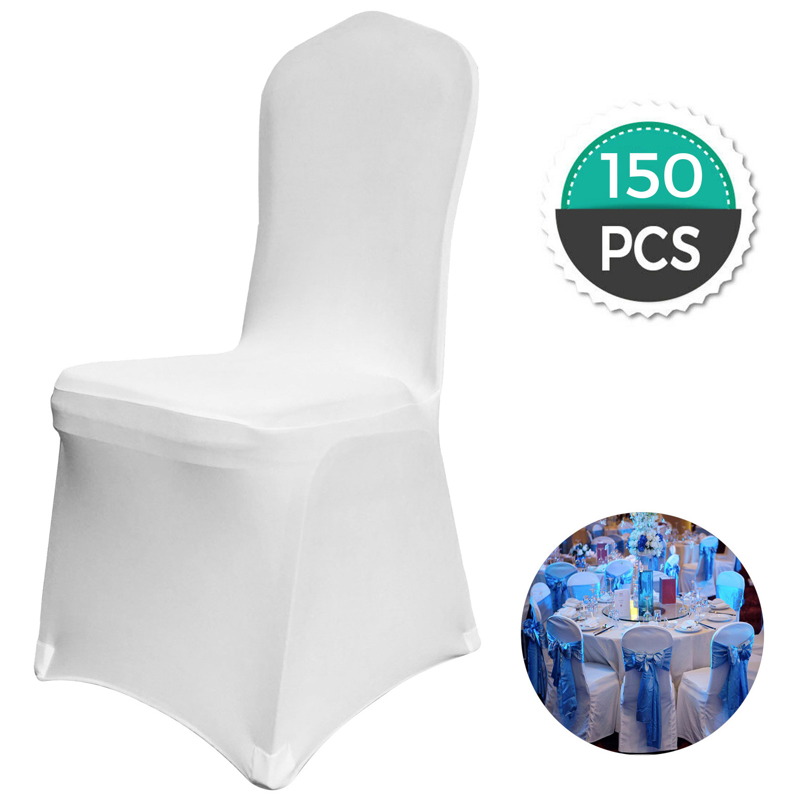 

Vevor 50 Pcs White Chair Covers Polyester Spandex Chair Cover Stretch Slipcovers For Wedding Party Dining Banquet Chair Decoration Covers