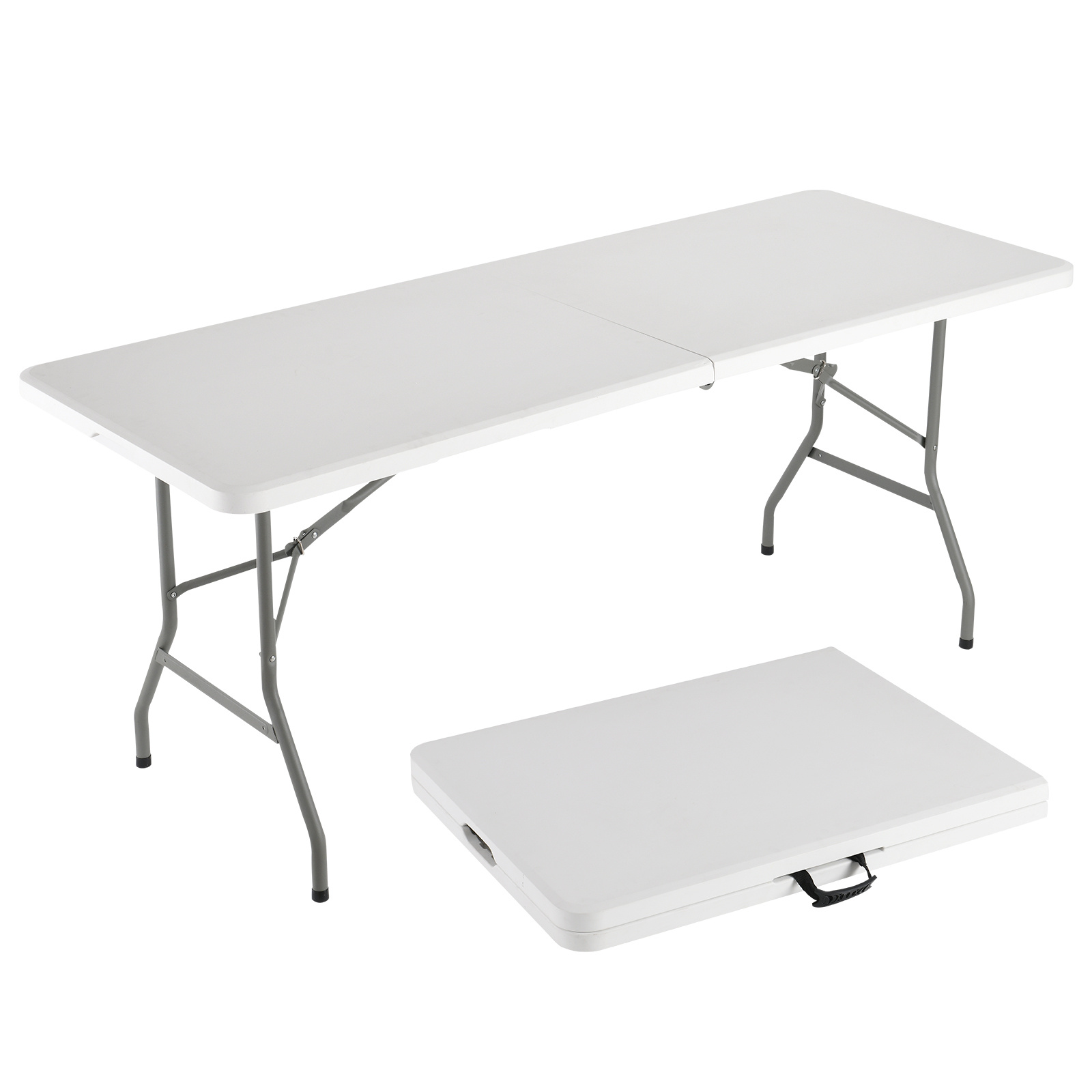 

6 Ft Folding Table, Dining Table, Plastic Table, Portable Table, For , , Camping, , Locks -