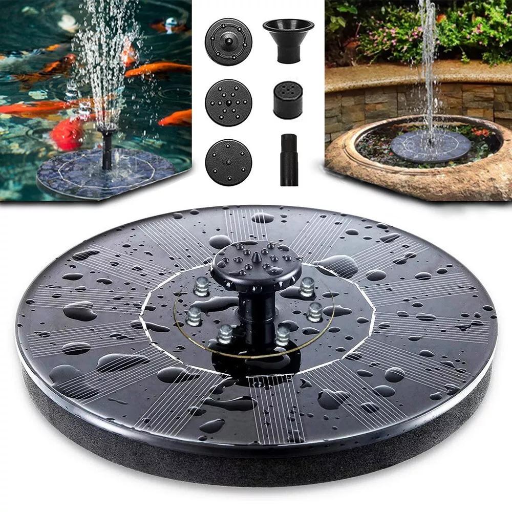 

Solar-powered Fountain Pump With 4 Nozzles - 1.4w, Ideal For Bird Baths, Ponds, Gardens, Swimming Pools & Aquariums