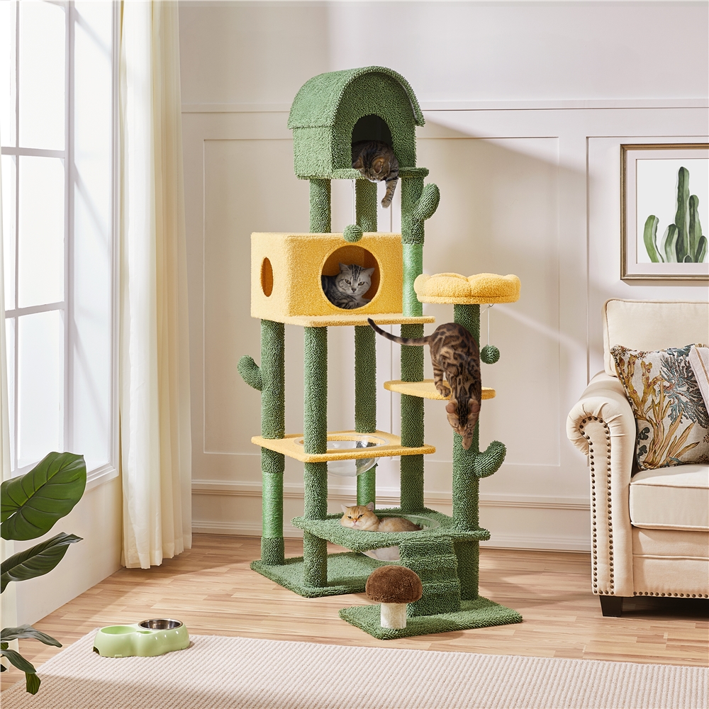 

68.5-inch Tall Cat Tree -themed Fleece-covered Multi-level Cat Condo With 3 /2 Condos/scratching Posts Cats Activity Center For Play/climb/rest Christmas Gift For Kittens Cats