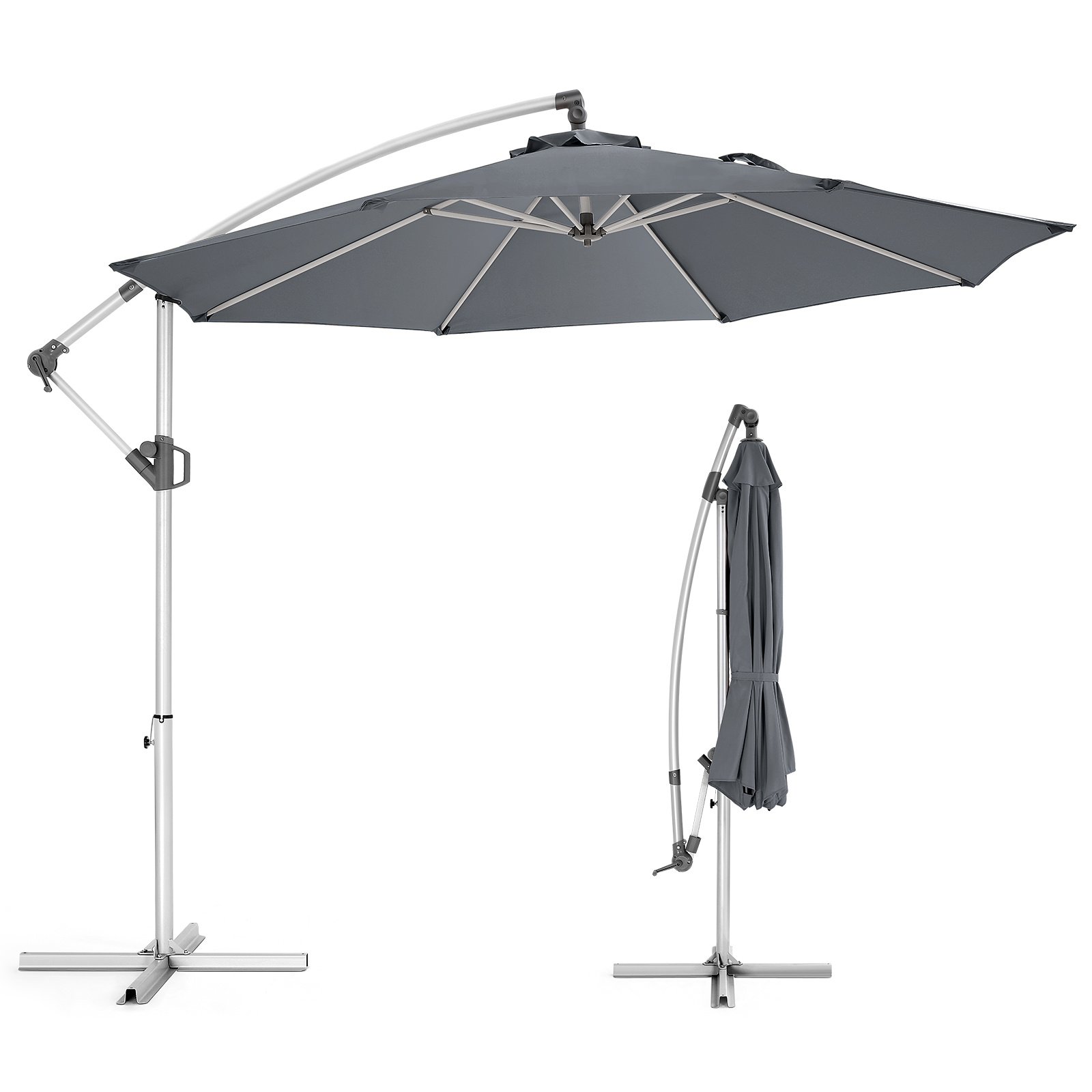 

10ft Offset Patio Umbrella - Cantilever Patio Umbrellas, 5-year Fade Resistant Upf50 Uv Protection With Easy Tilt Adjustment And Crank
