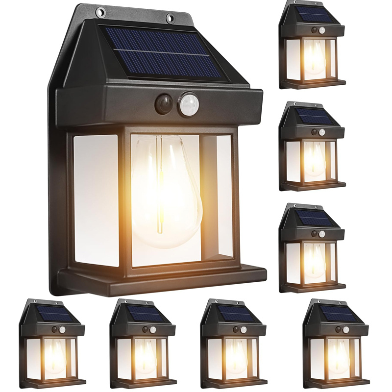 

8pcs Solar Lights Outdoor, Dusk To Dawn Solar Wall Sconce Motion Sensor, 3 Lighting Modes Waterproof Solar Security Wall Lantern Light Fixtures For Garden Yard Patio Fence Outside Decorative