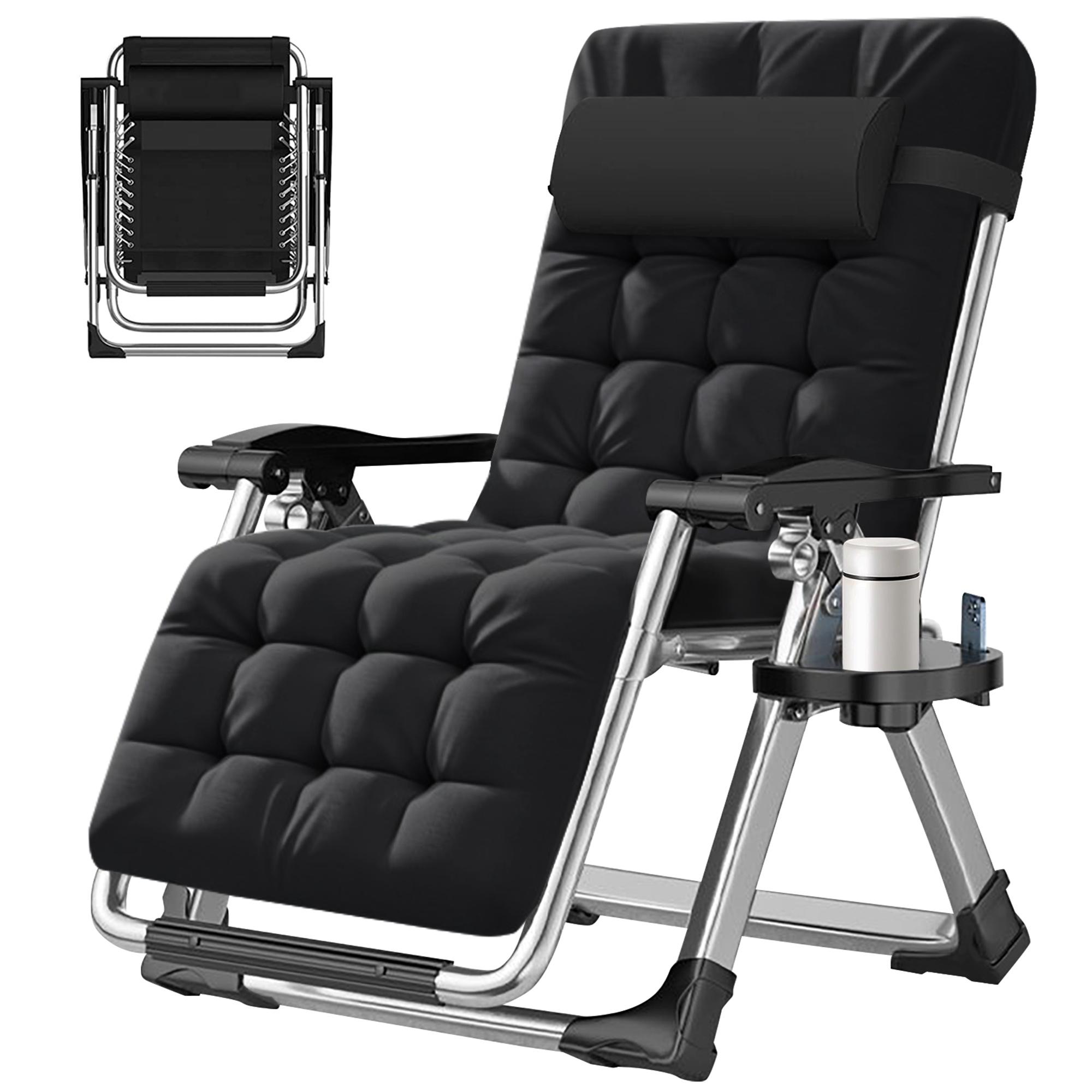 black reclining patio chair