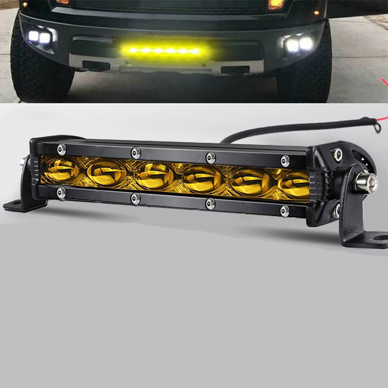 

Led Light Bar Off Light, 7" 6d Fit 12v-24v Off Road Trucks Amber Yellow Light Bar