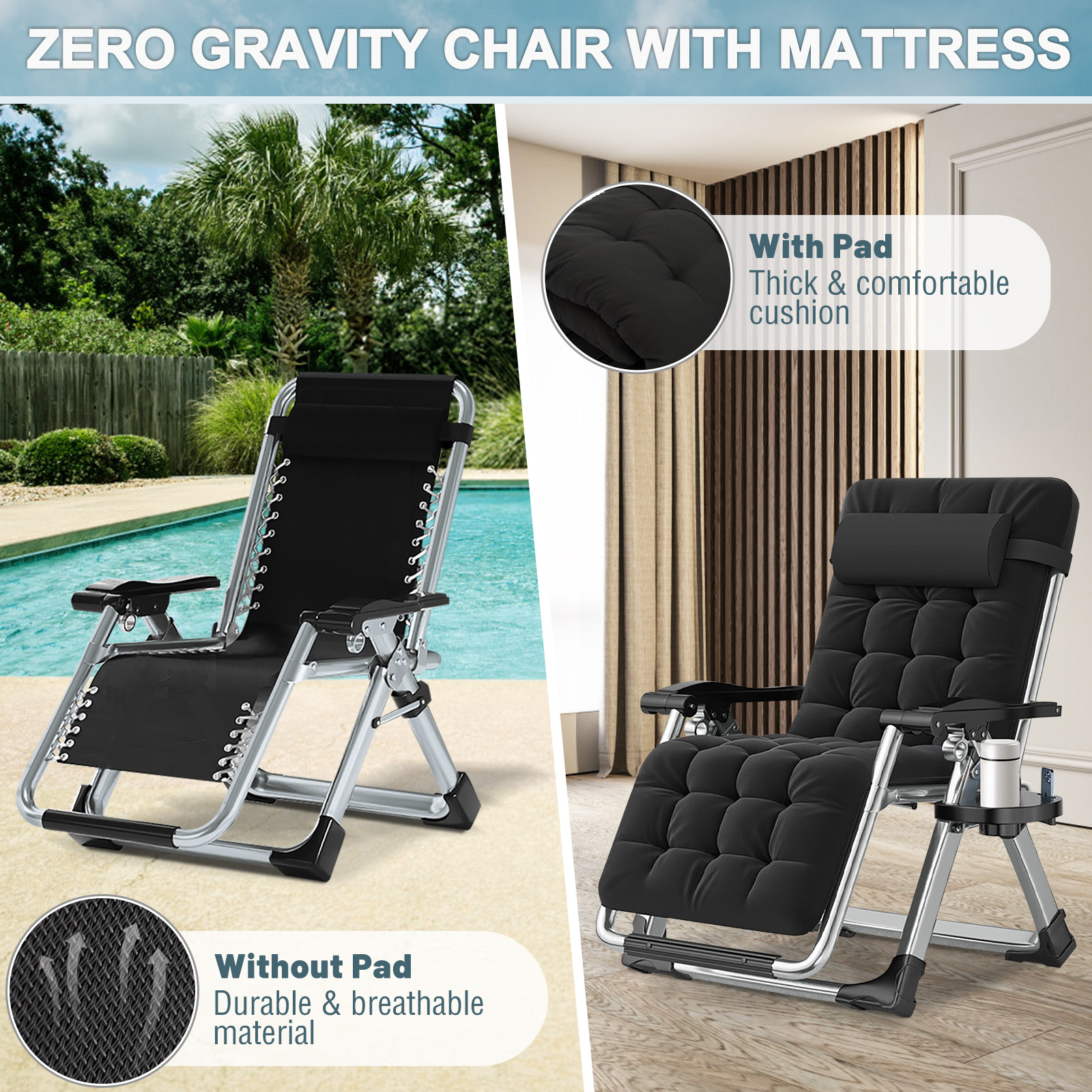 zero gravity chair reclining lounge chair removable Temu