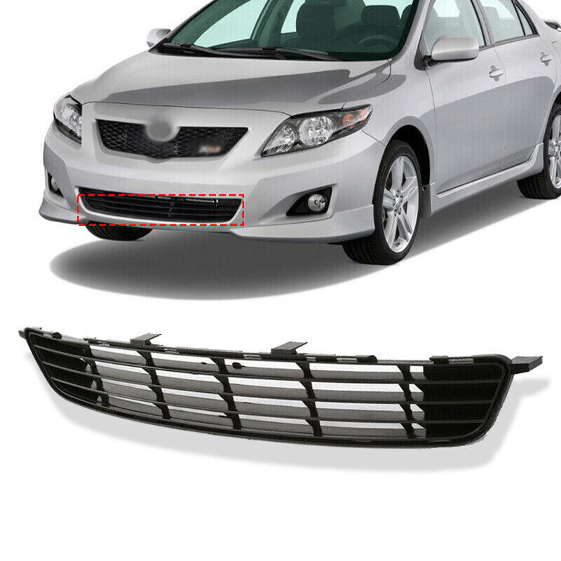 

Black Plastic Front Bumper Lower Grille Grill For Toyota For Corolla 2009 2010, Durable Abs Material, Direct Replacement, Easy Installation, 1 Set
