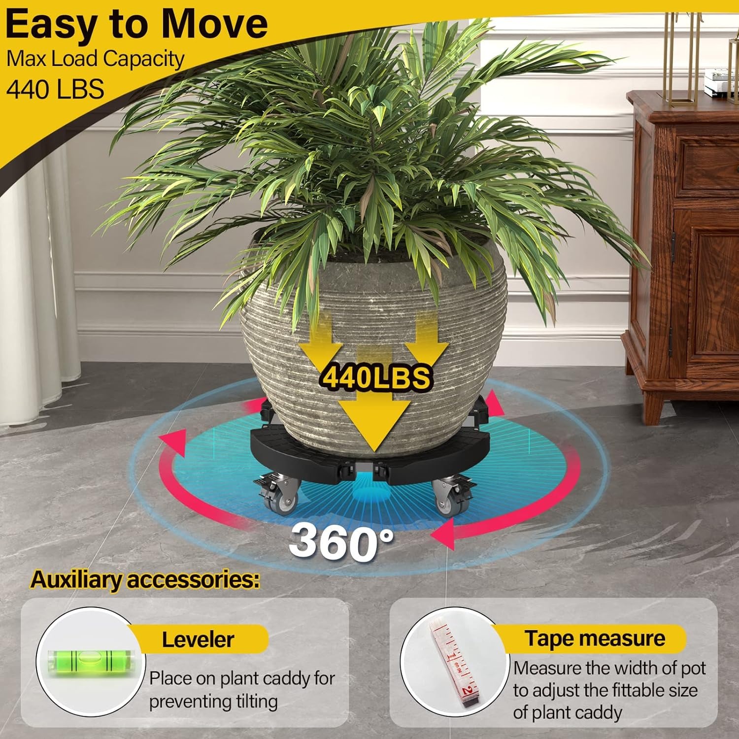 

1/2 Pcs Duty Stand , 1pack 15-22 440lbs - Lockable - Stand For Large Planters,
