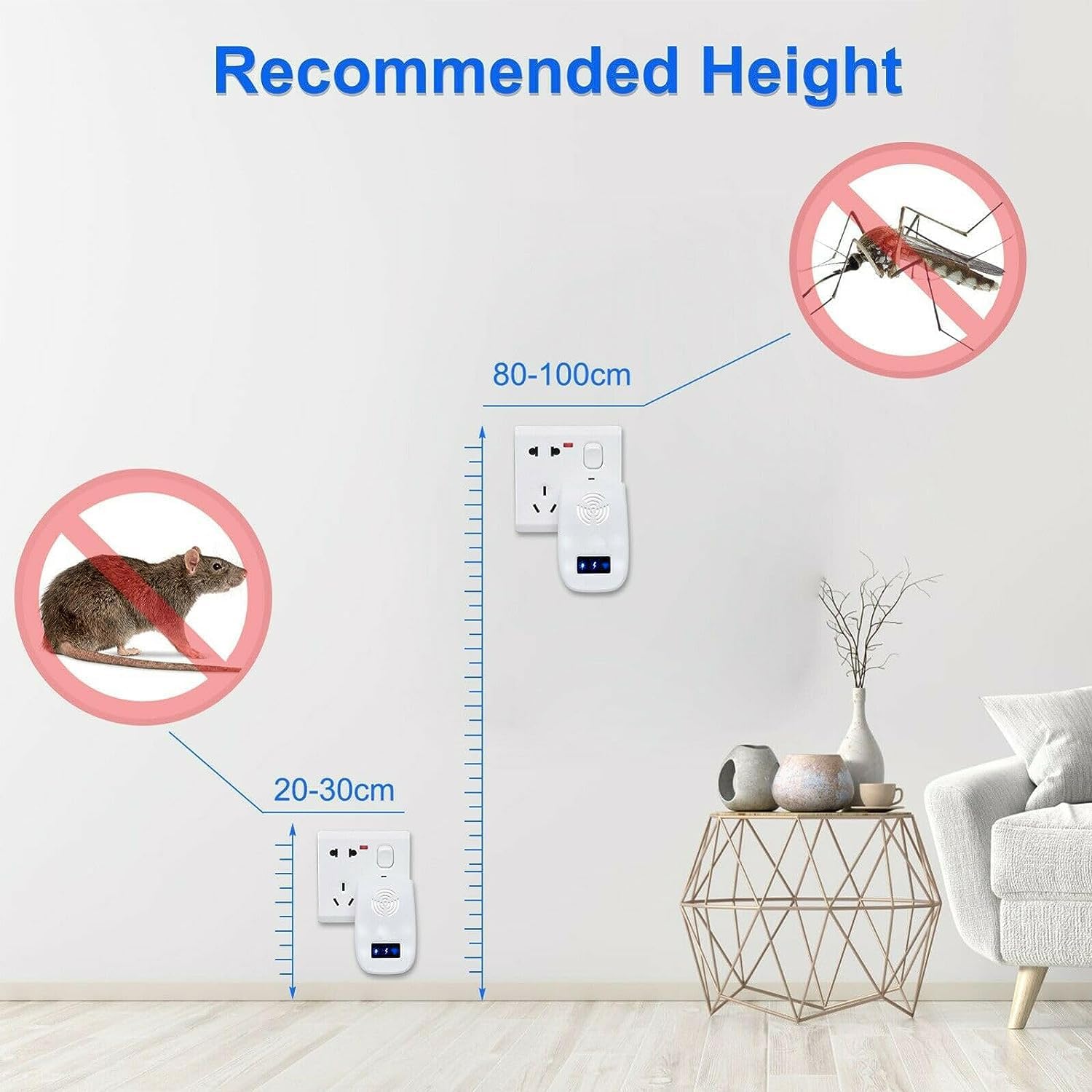   ultrasonic plug in pest repellent indoorfor flea insects mosquitoes rats mice spidersants roaches bugs non   pest repellerhumans and   pest control for home office work 4