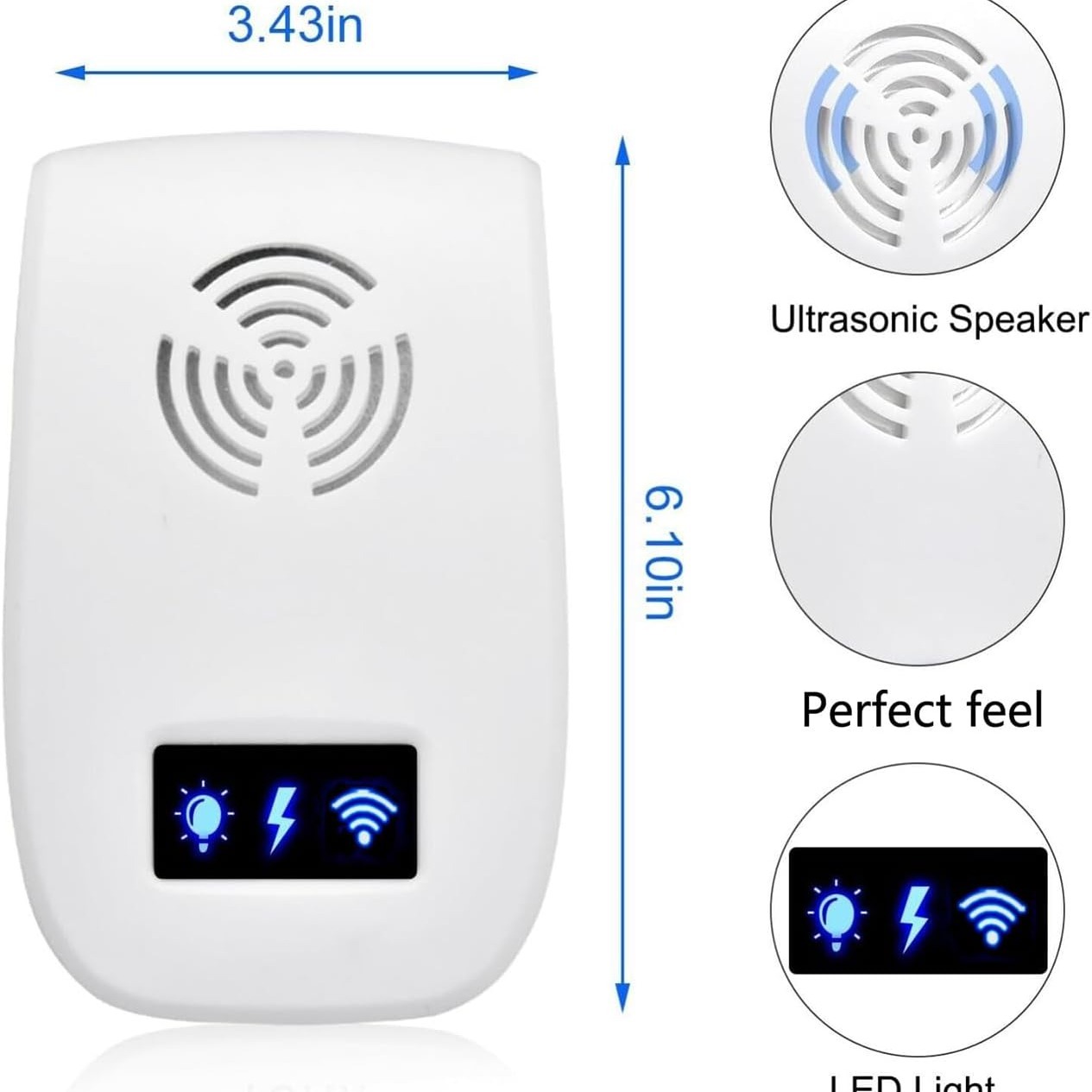   ultrasonic plug in pest repellent indoorfor flea insects mosquitoes rats mice spidersants roaches bugs non   pest repellerhumans and   pest control for home office work 2